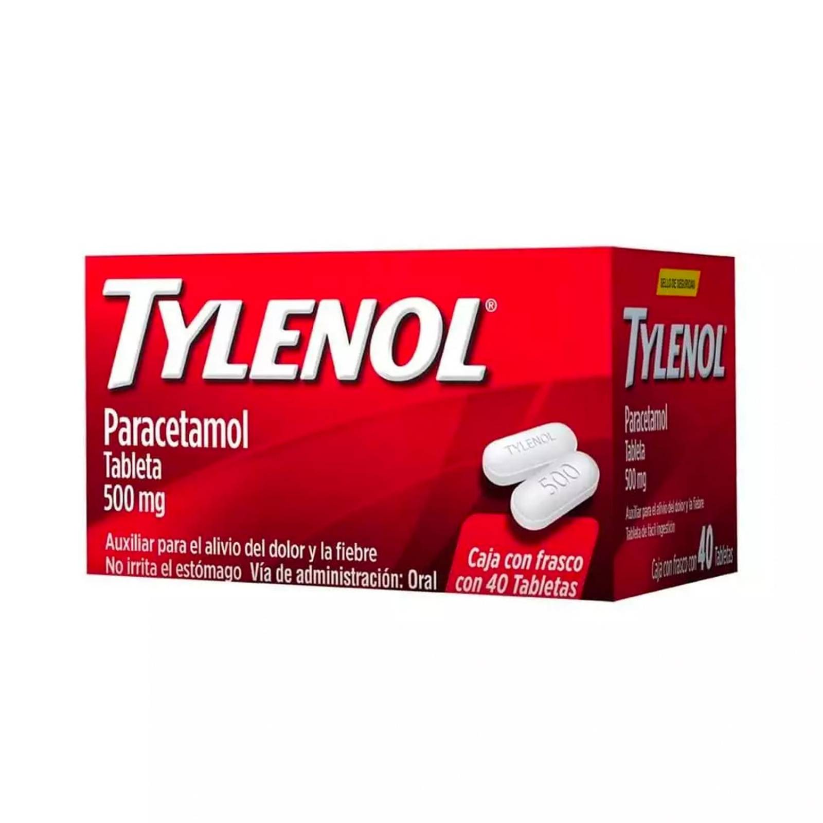 Paracetamol Tylenol 500 mg 40 Tabletas 