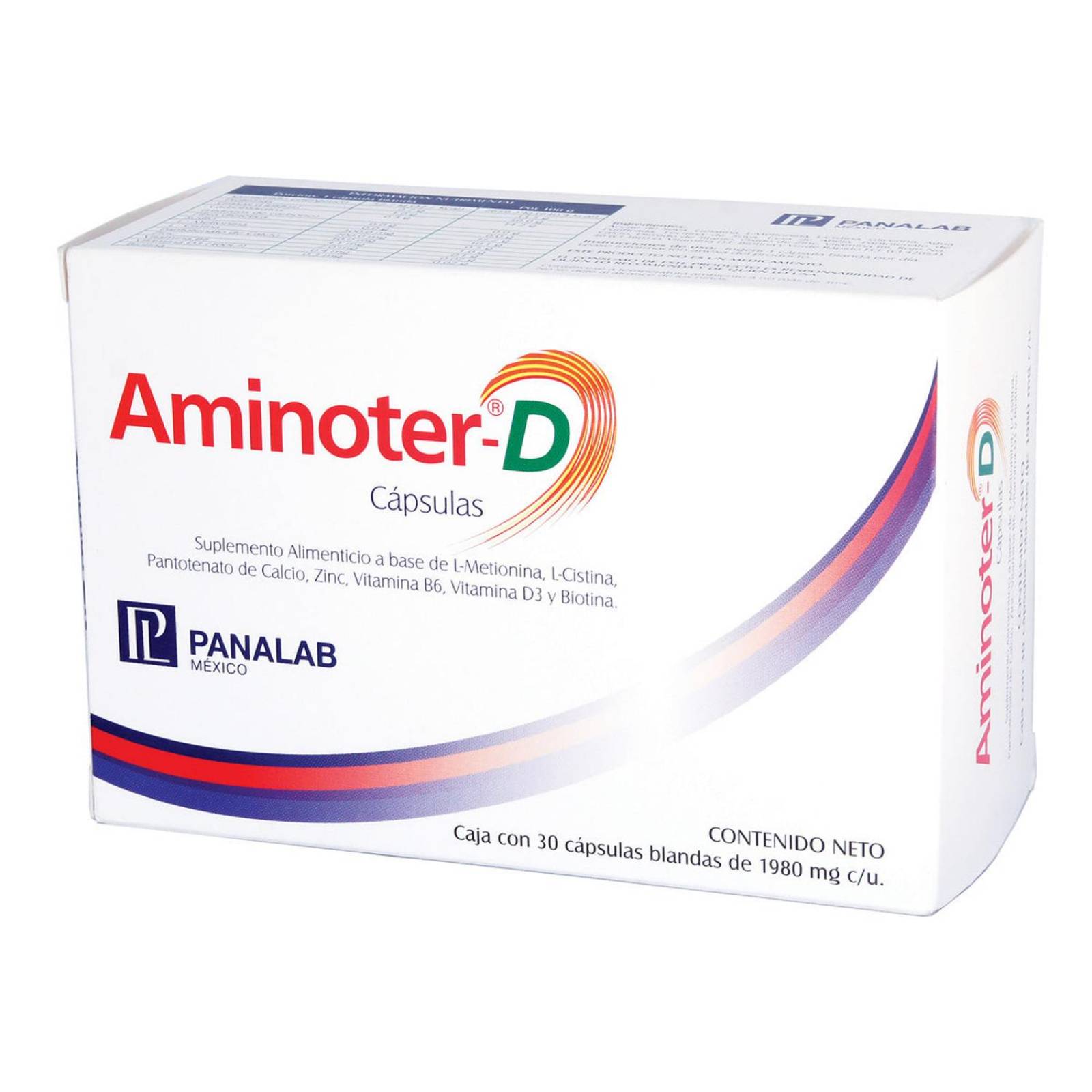 Suplemento Alimenticio Aminoter-D 30 cápsulas de 1980 mg