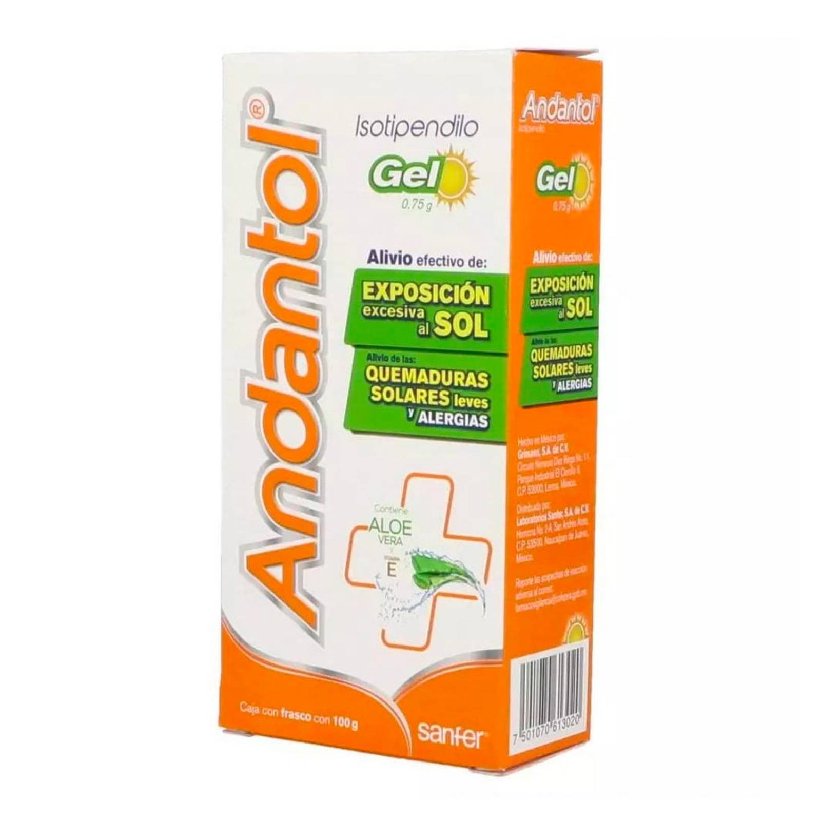 Gel Andantol Aloe Vera 100 gr