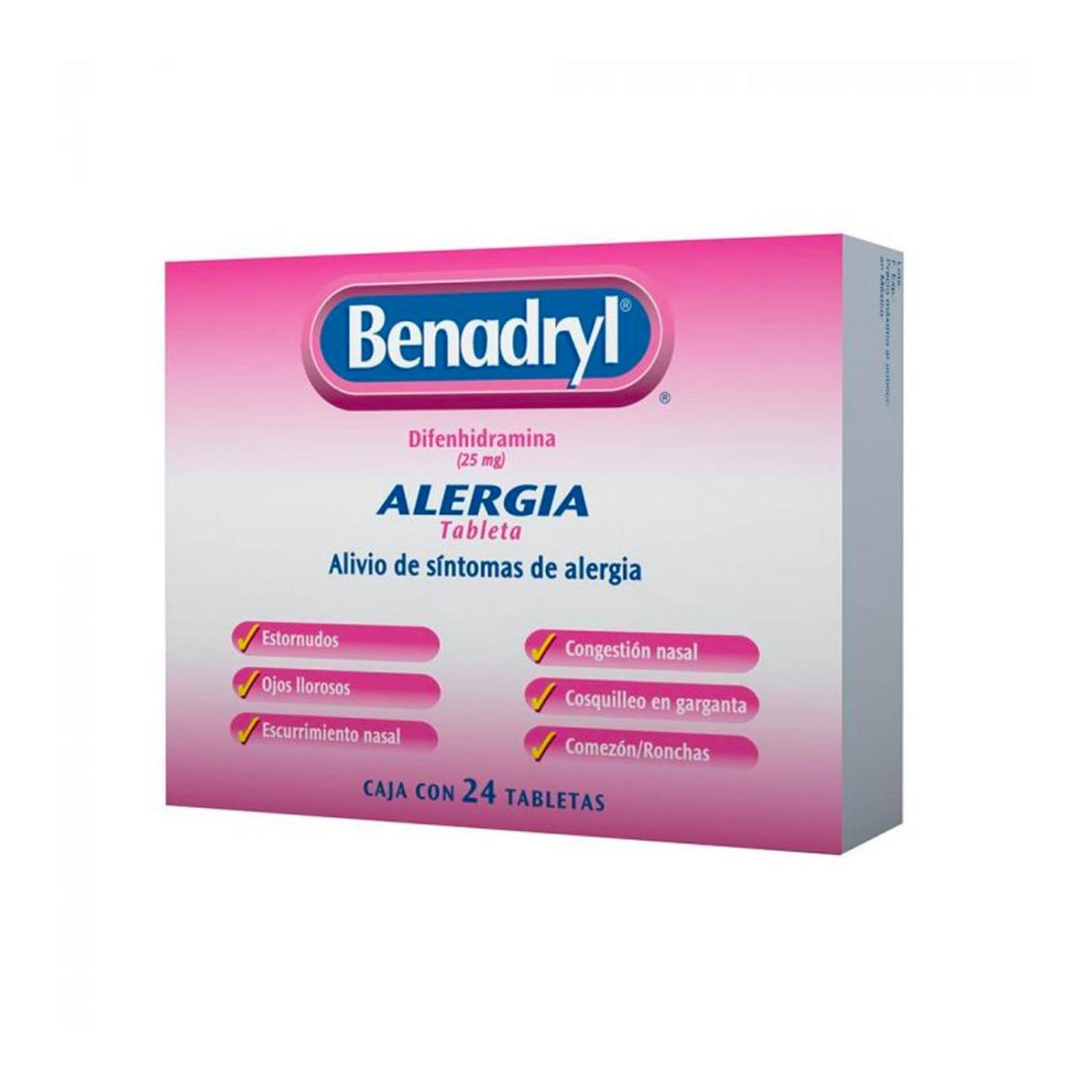 Antihistamínico Benadryl 24 Tabletas de 25 mg 