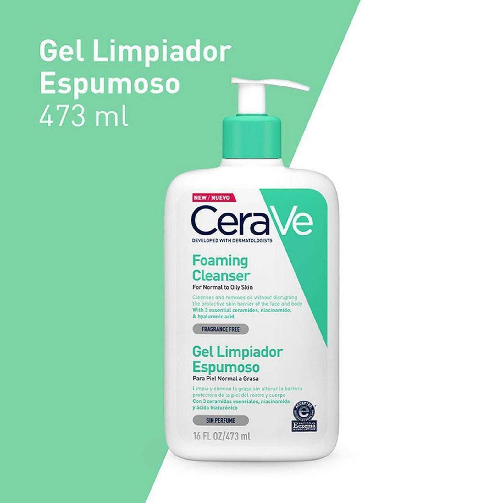 Gel Limpiador Espumoso CeraVe Piel Normal a Grasa 473 ml 