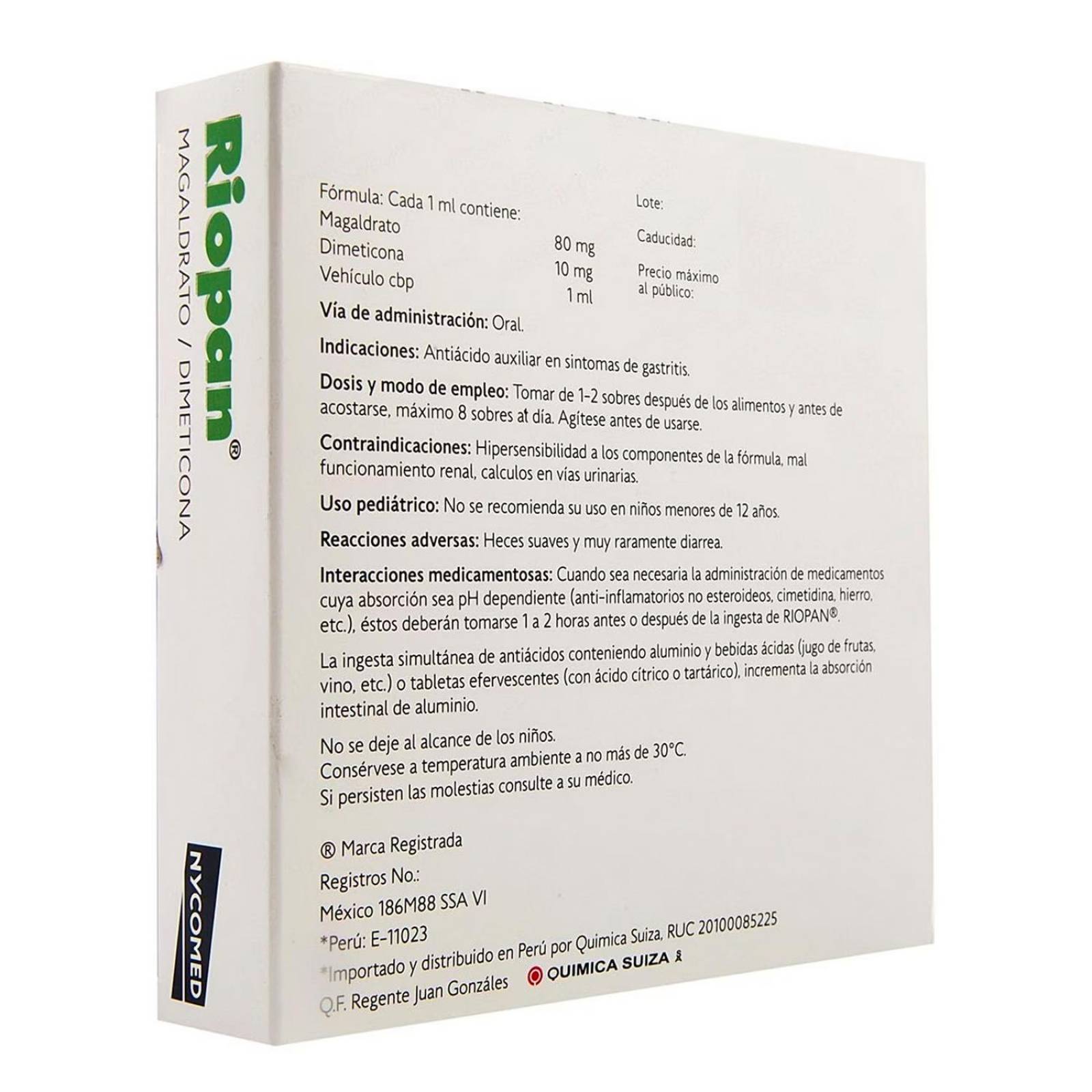 Gel Riopan 10 Sobres de 10 ml 