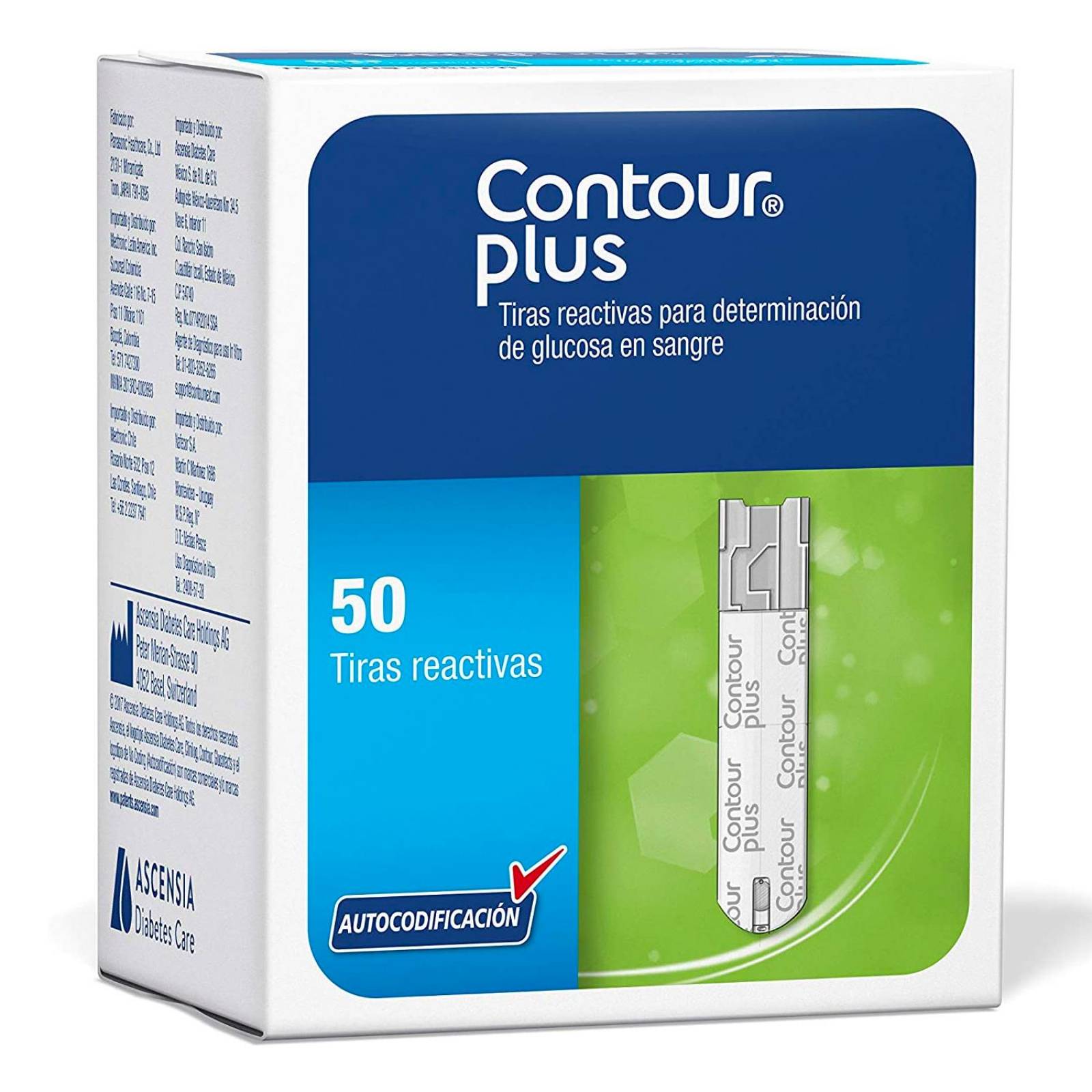 Tiras Reactivas Contour Plus para Glucosa en Sangre 50 pzs
