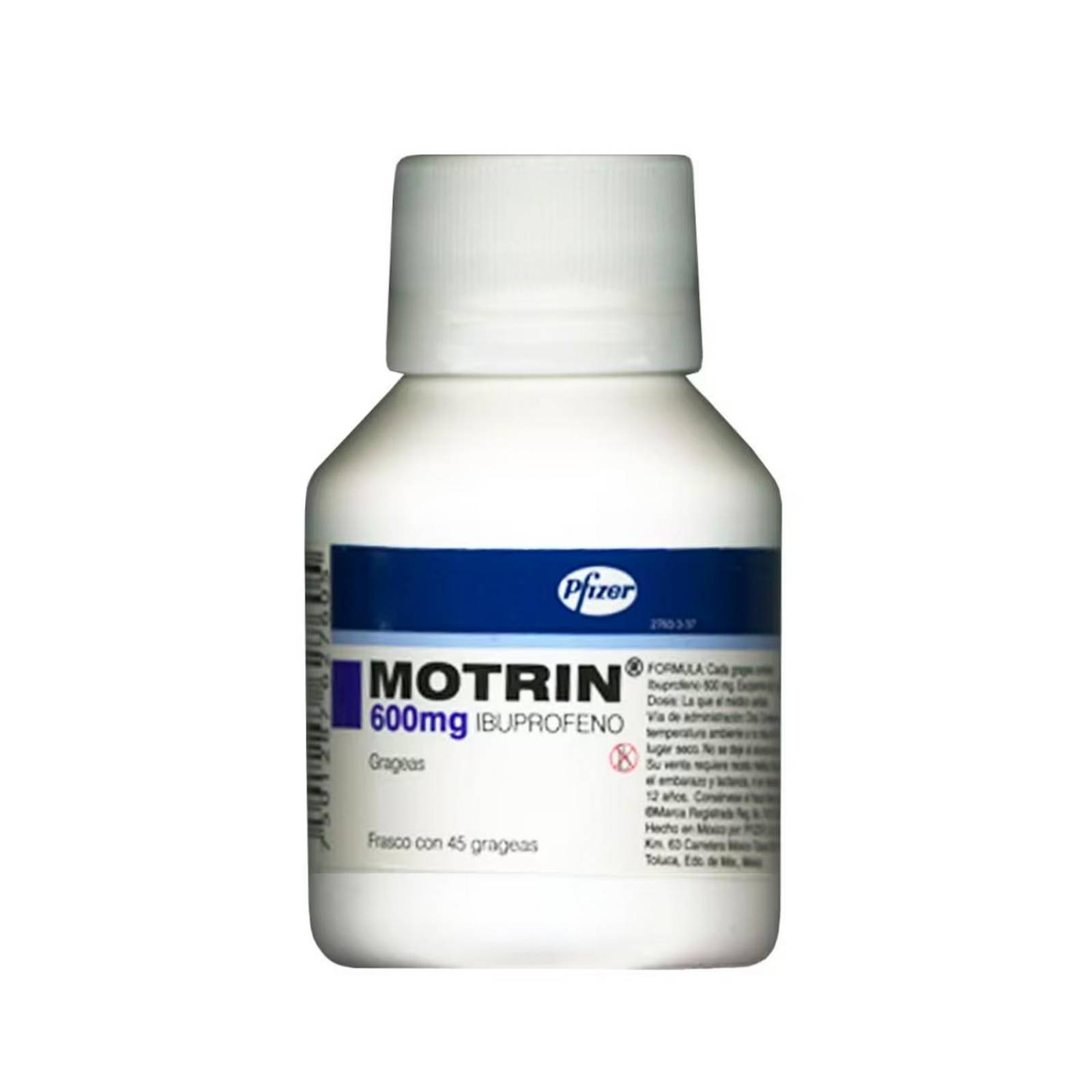 Ibuprofeno Motrin 600 mg 45 grageas 