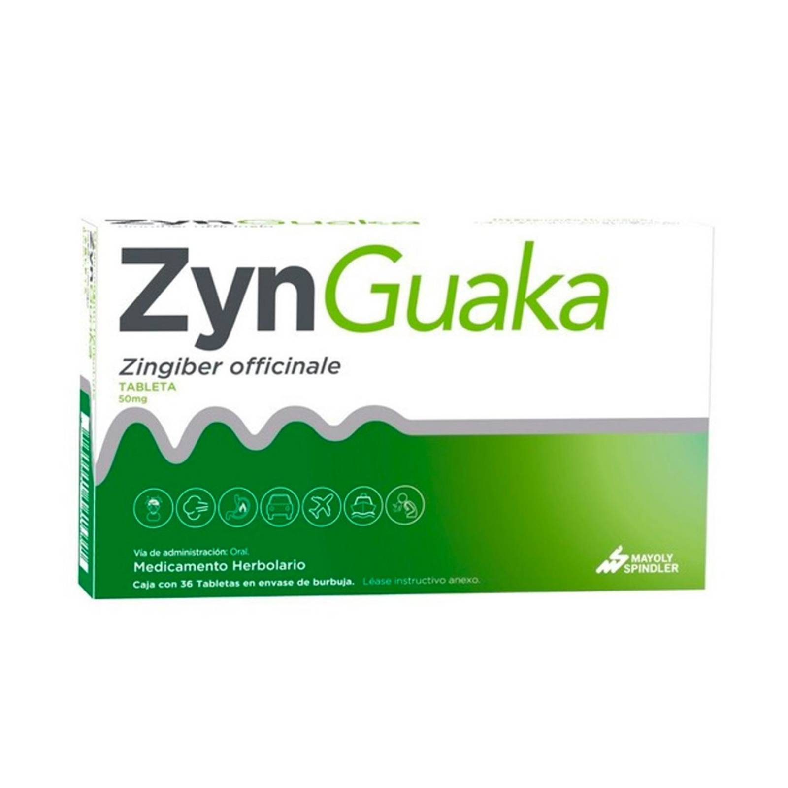 Medicamento Herbolario ZynGuaka 50 mg 36 tabletas