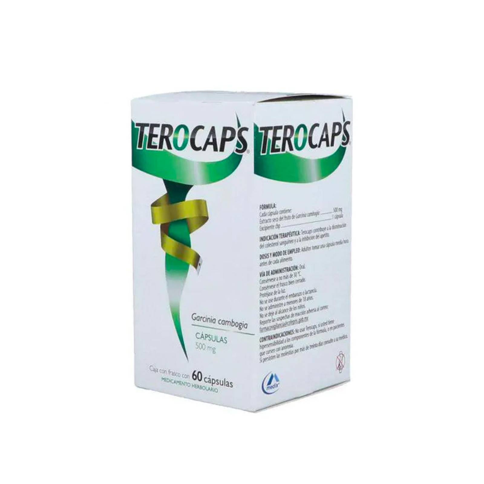 Medicamento Herbolario Terocaps 500 mg 60 Cápsulas
