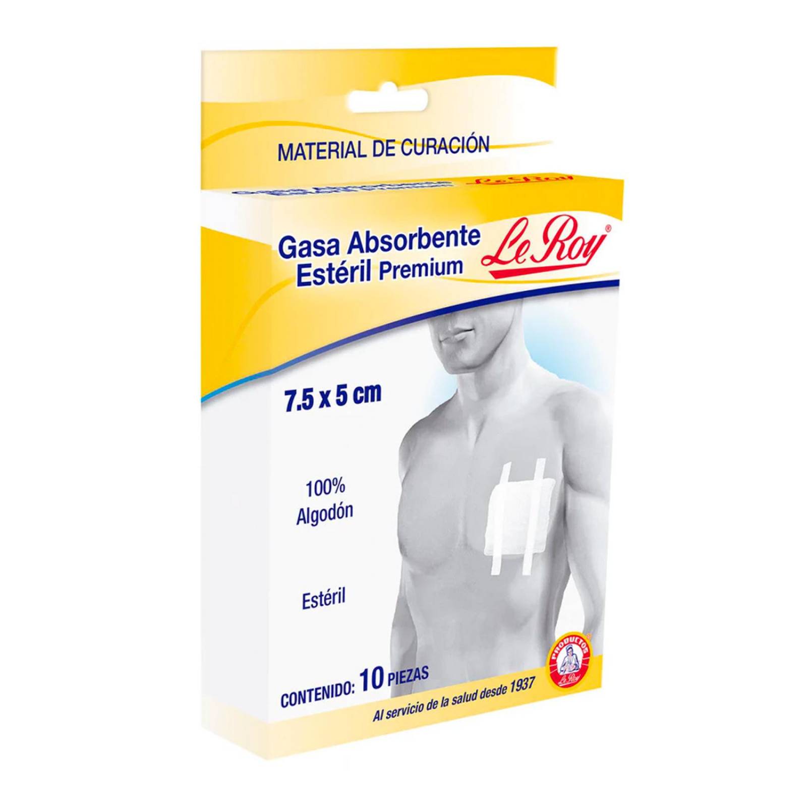 Gasa Estéril Le Roy Premium 7.5x5cm 10 piezas 