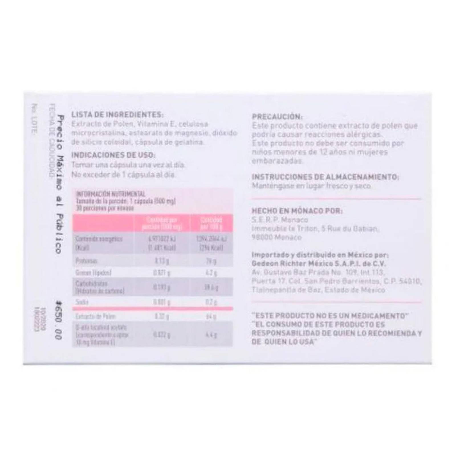 Suplemento Alimenticio Sansage 30 Cápsulas