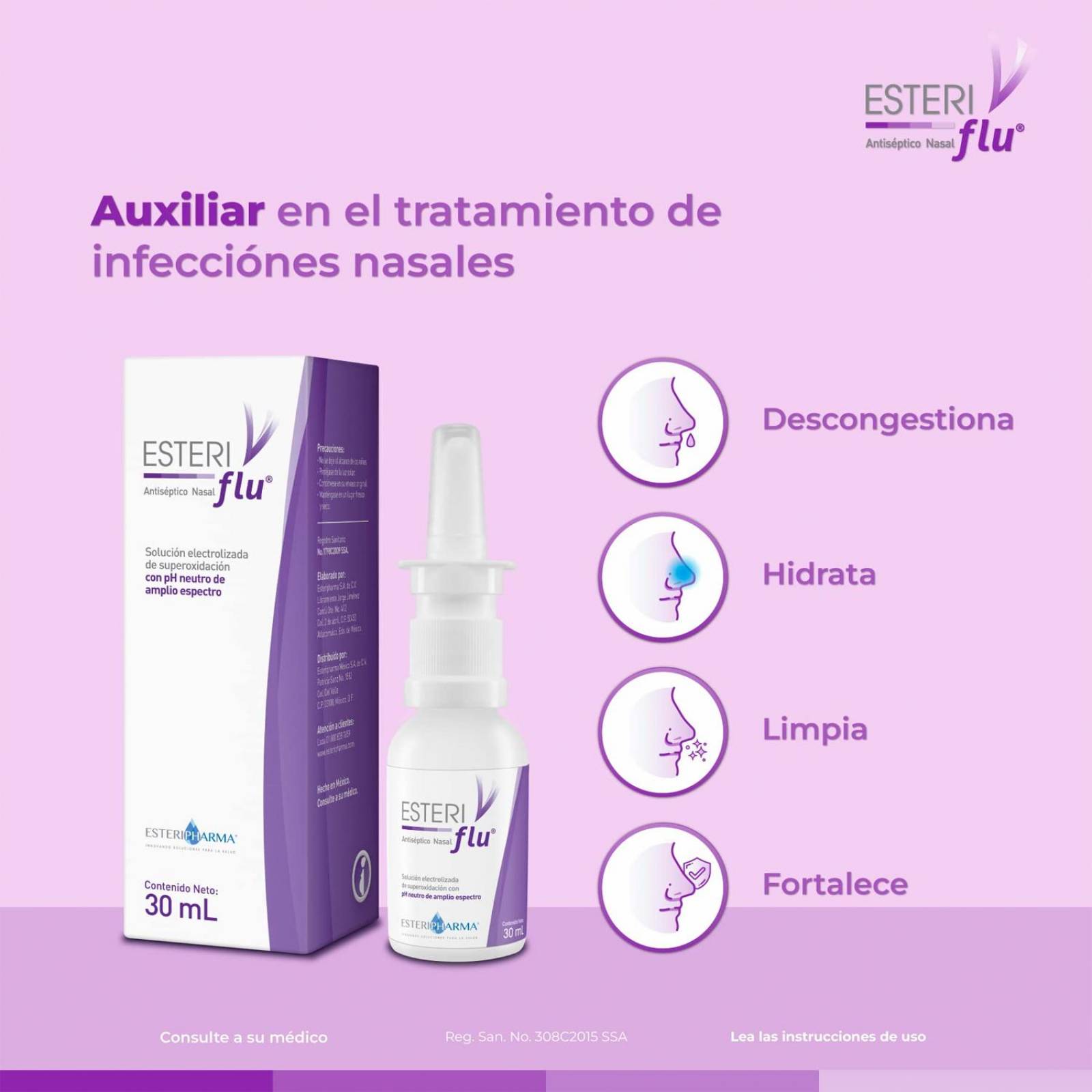 Solución Nasal Antiséptica Esteriflu Adulto 30 ml 