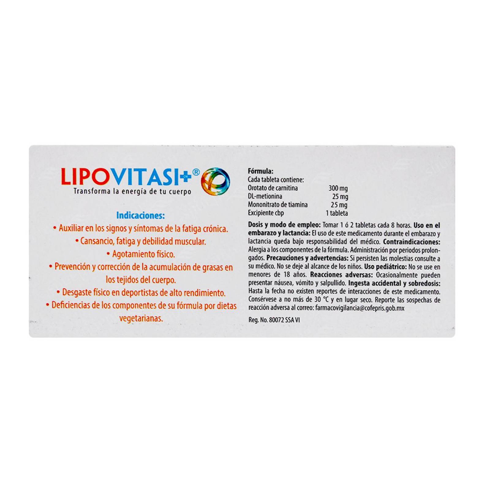 Tabletas Lipovitasi-Or 30 Compimidos 