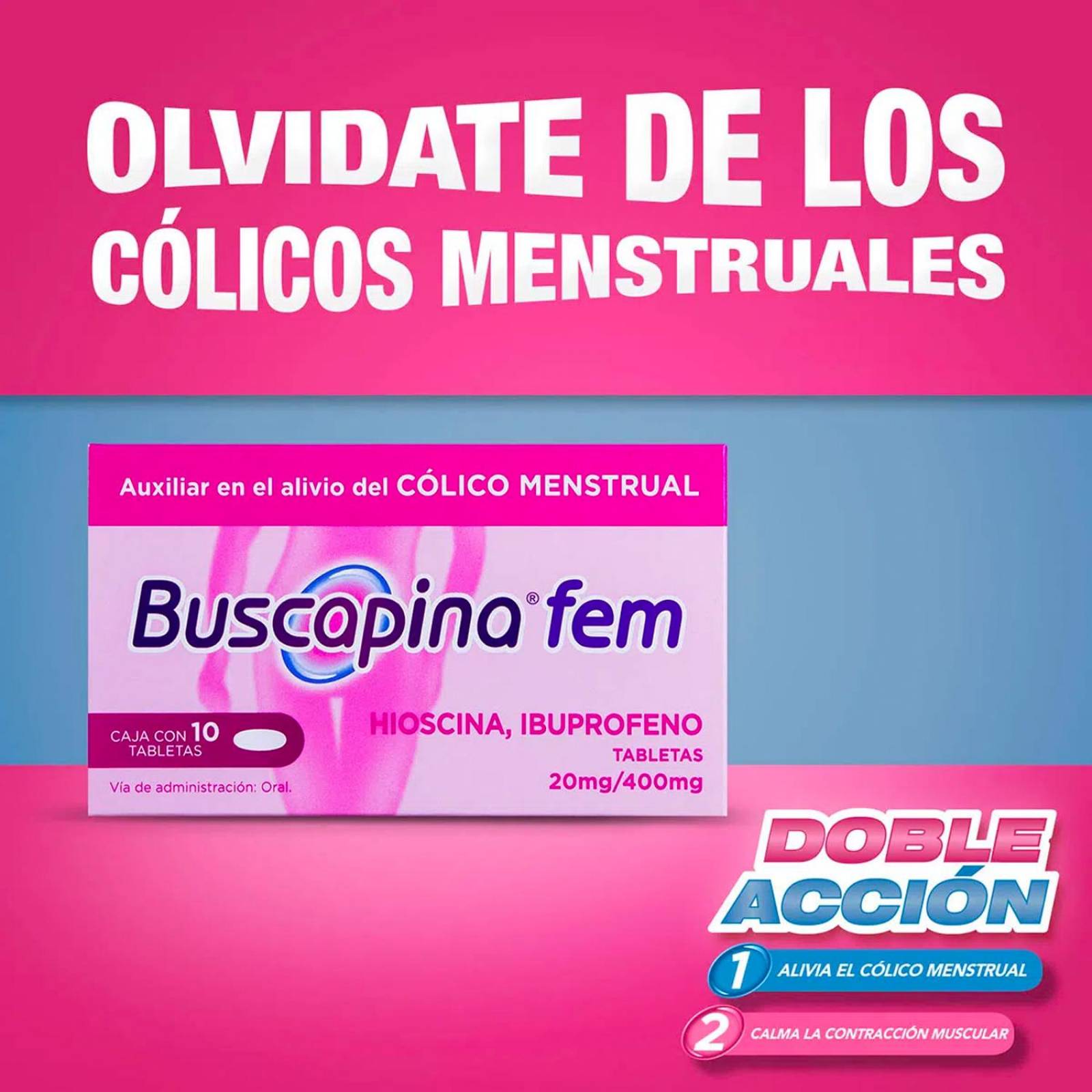 Tabletas Buscapina Fem 10 Piezas
