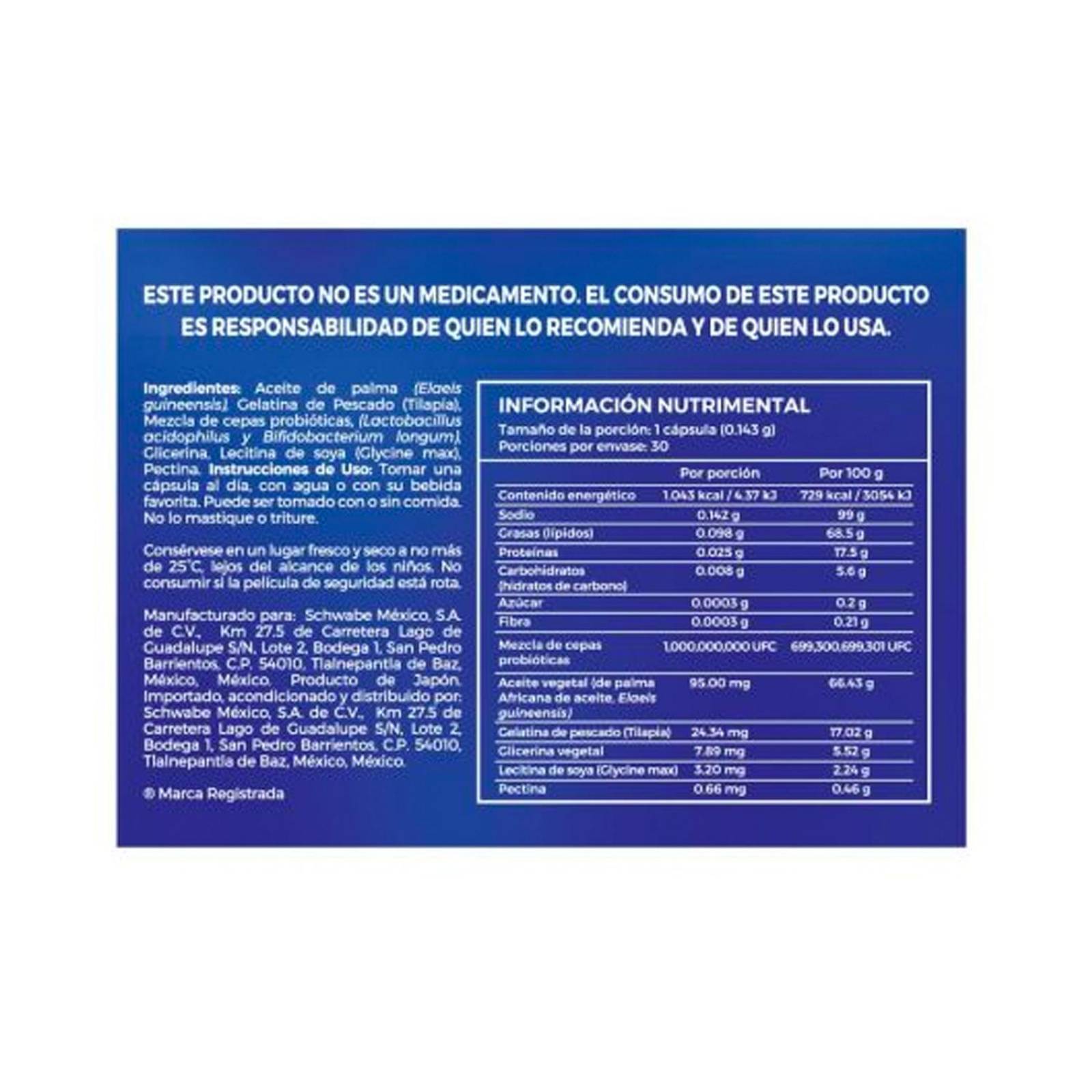 Suplemento Alimenticio Pearls Acidophilus 30 Cápsulas 