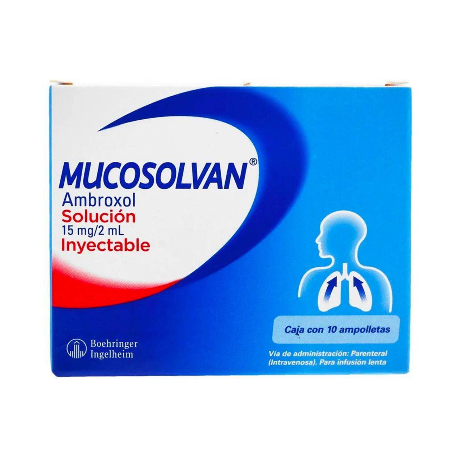 Solución Inyectable Mucosolvan 15 mg 10 ampolletas 