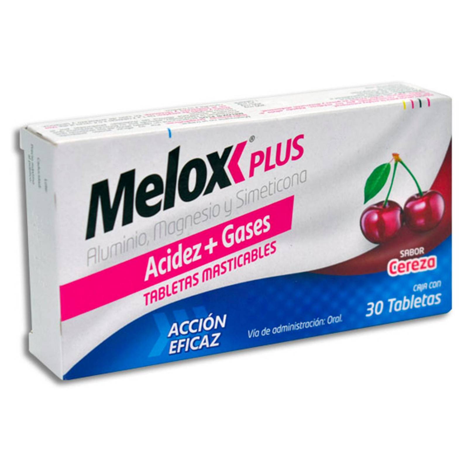 Tabletas Melox Plus Cereza 30 Piezas 