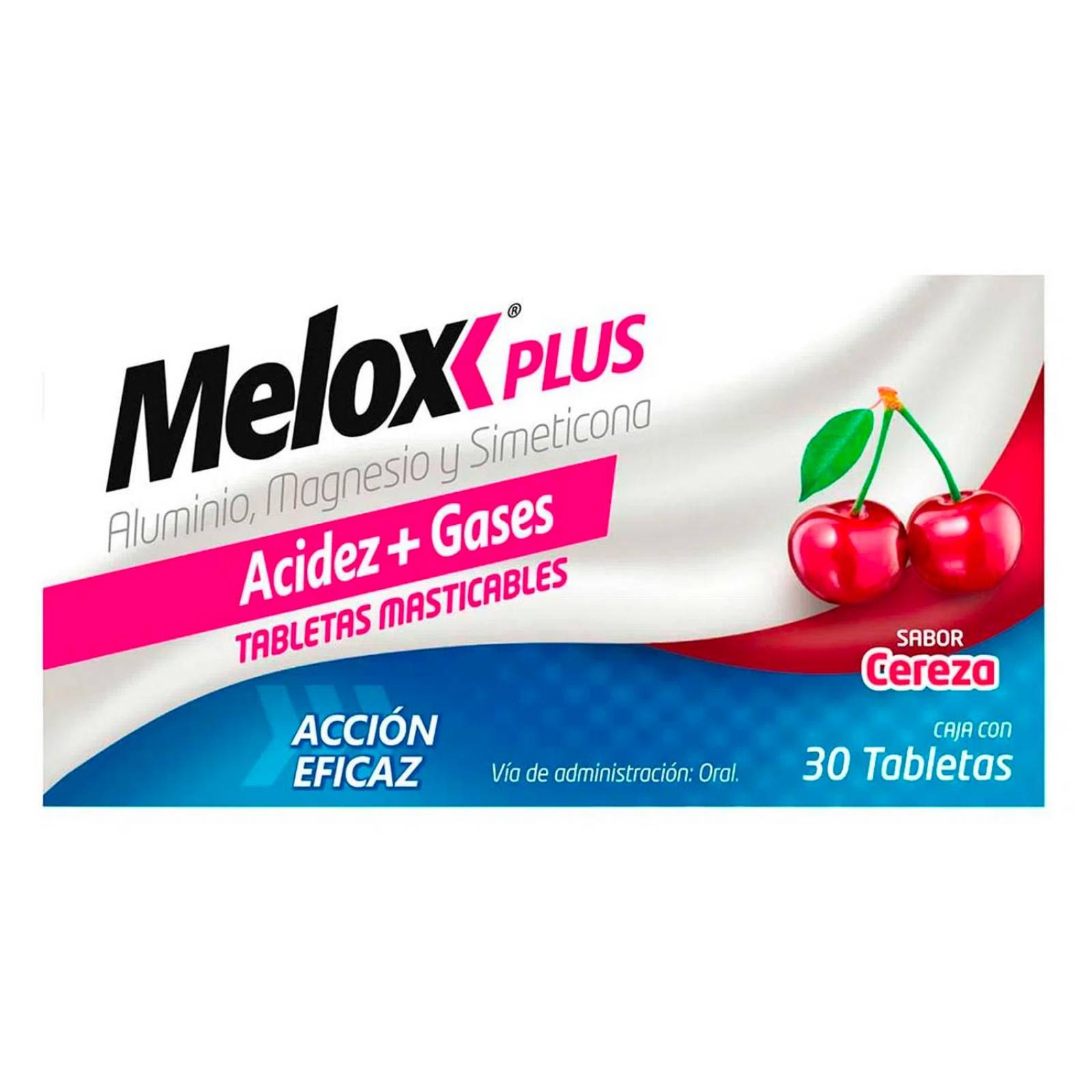 Tabletas Melox Plus Cereza 30 Piezas 