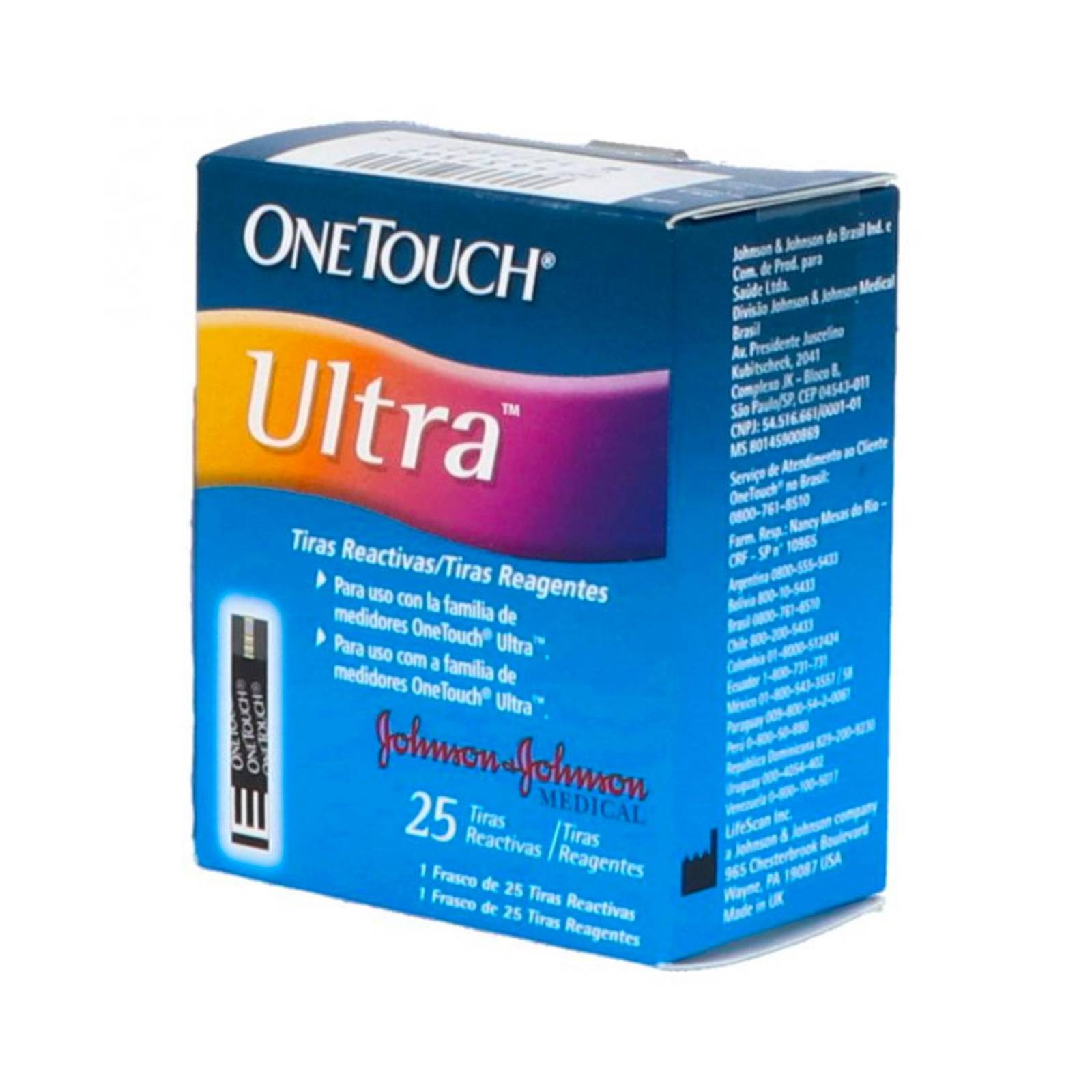 Tiras Reactivas One Touch Ultra 25 piezas 