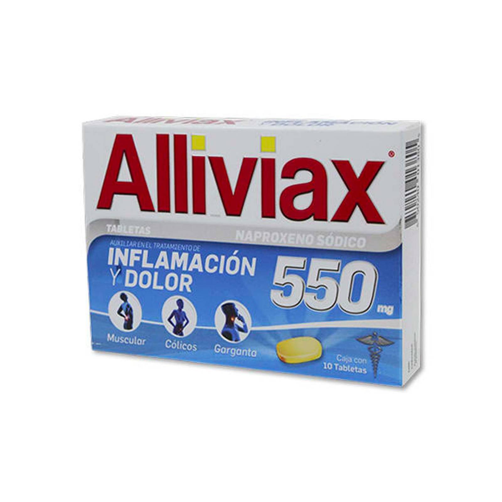 Naproxeno Sódico Alliviax 550 mg 10 Tabletas 