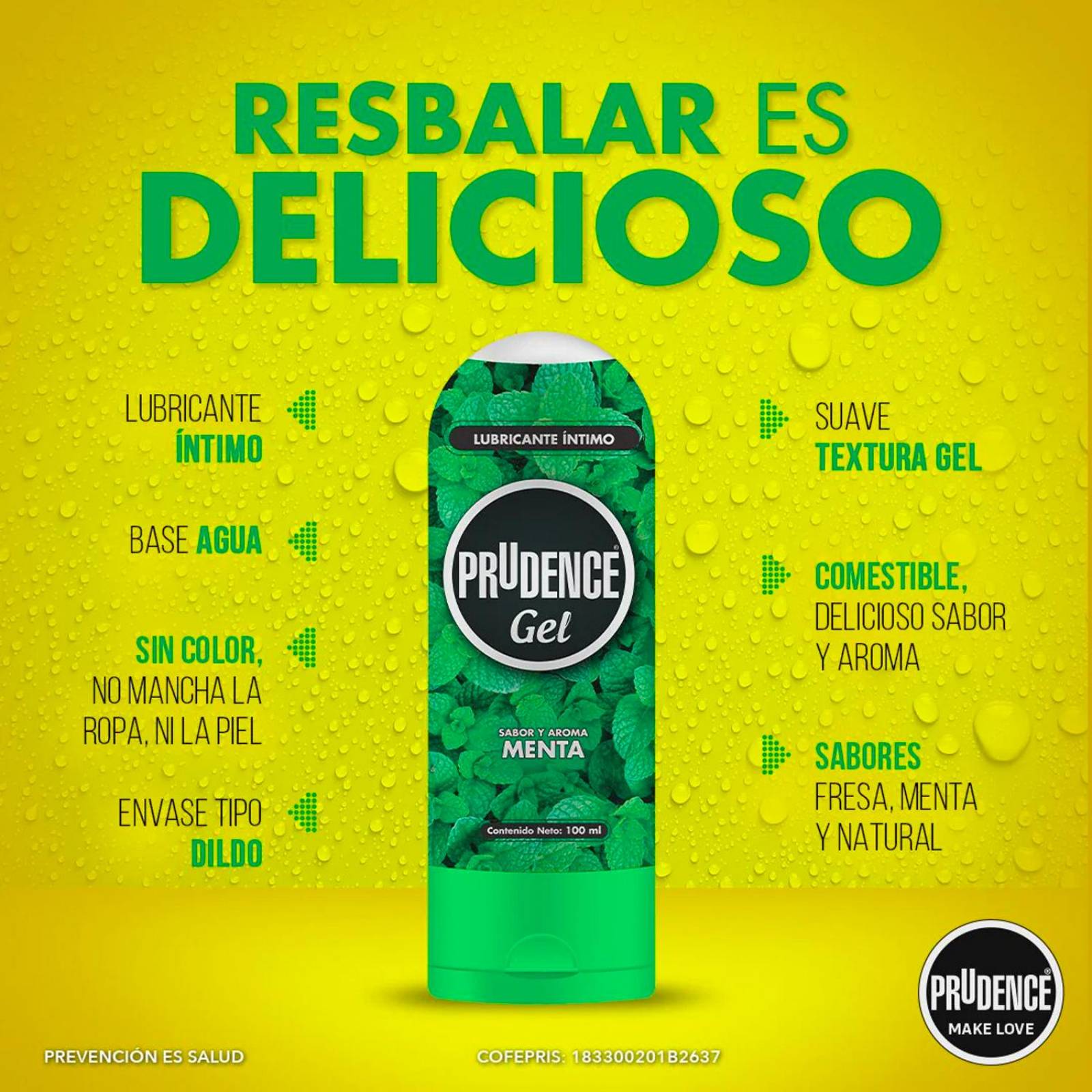 Lubricante Íntimo Prudence Gel Menta 100 ml