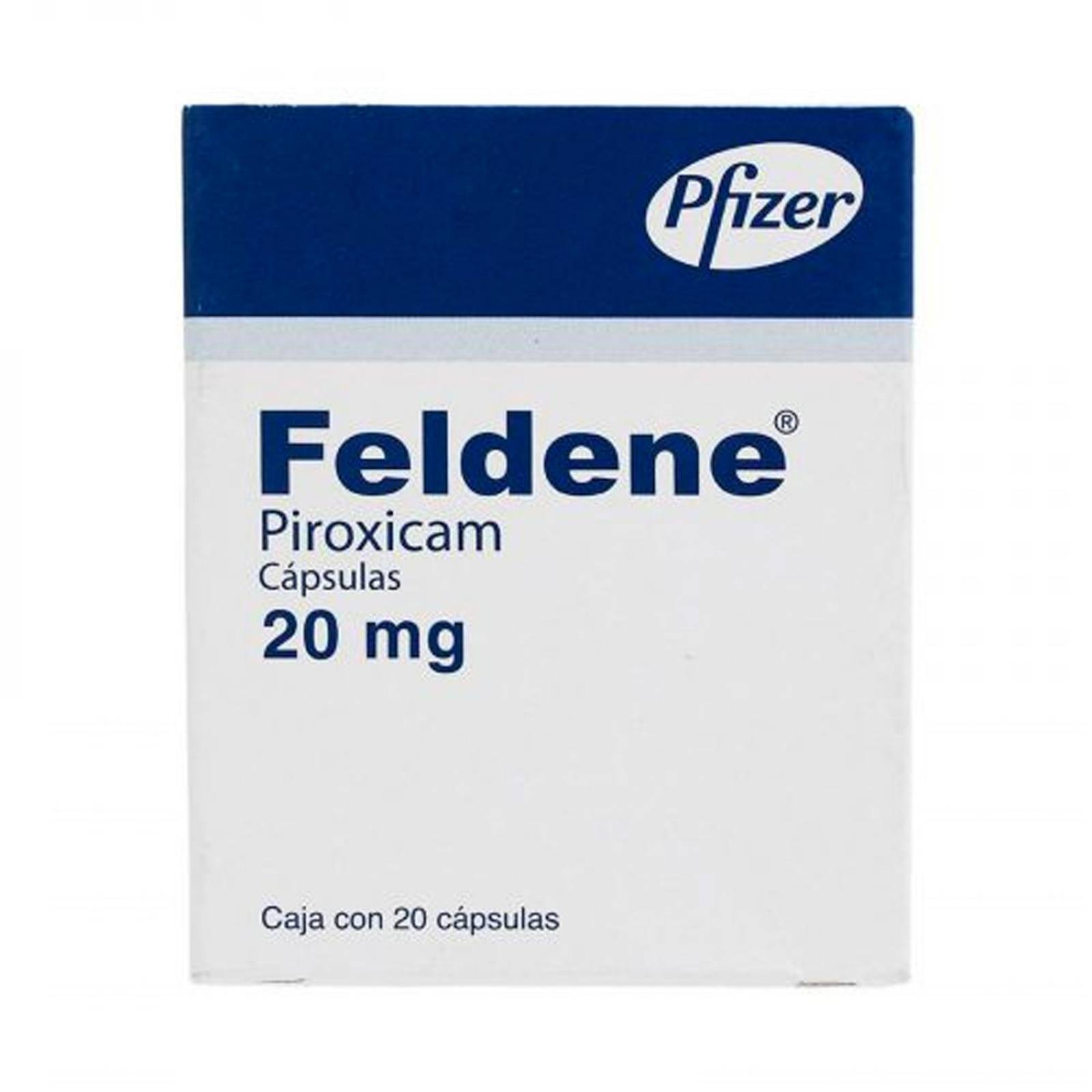 Piroxicam Feldene 20 mg 20 Cápsulas 