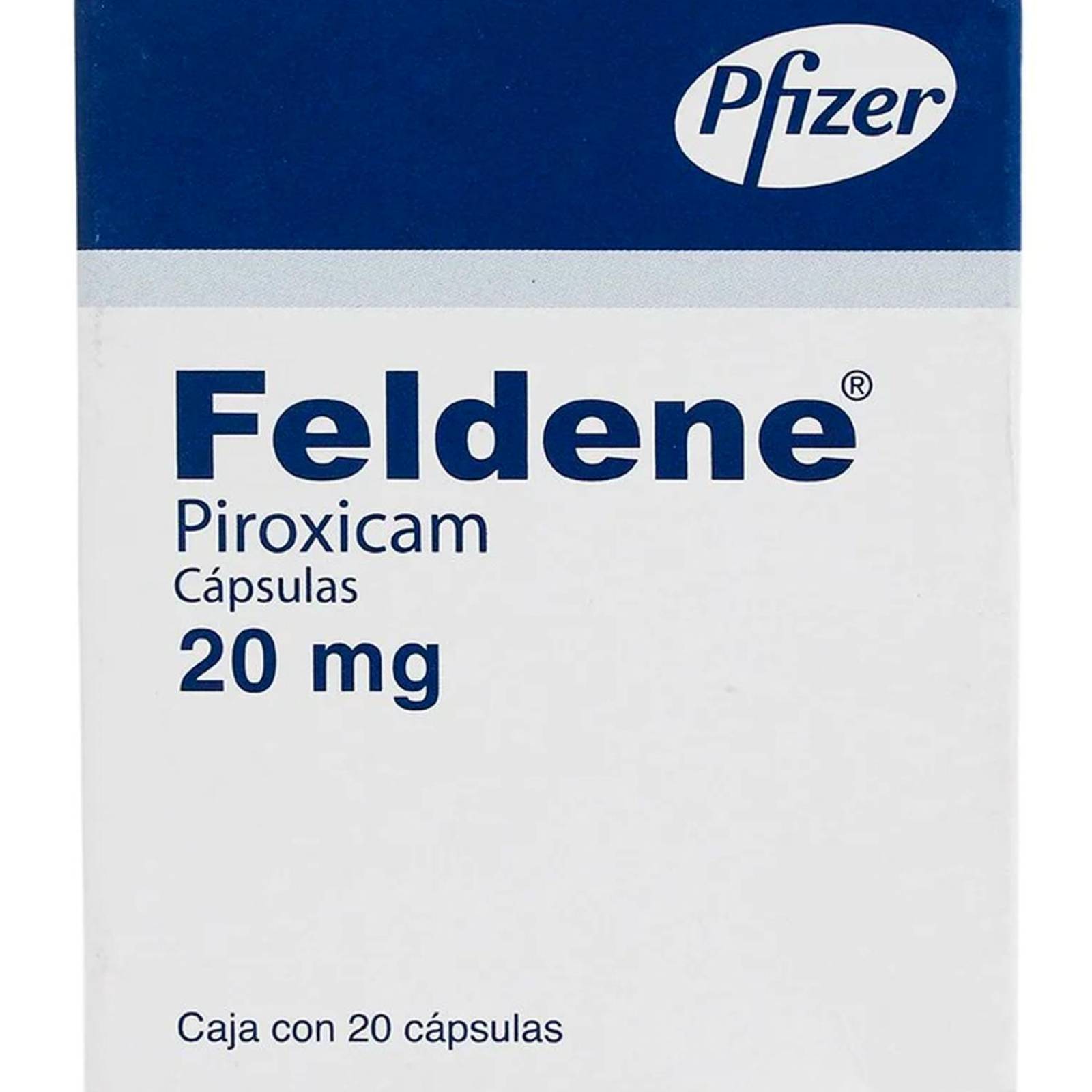 Piroxicam Feldene 20 mg 20 Cápsulas 