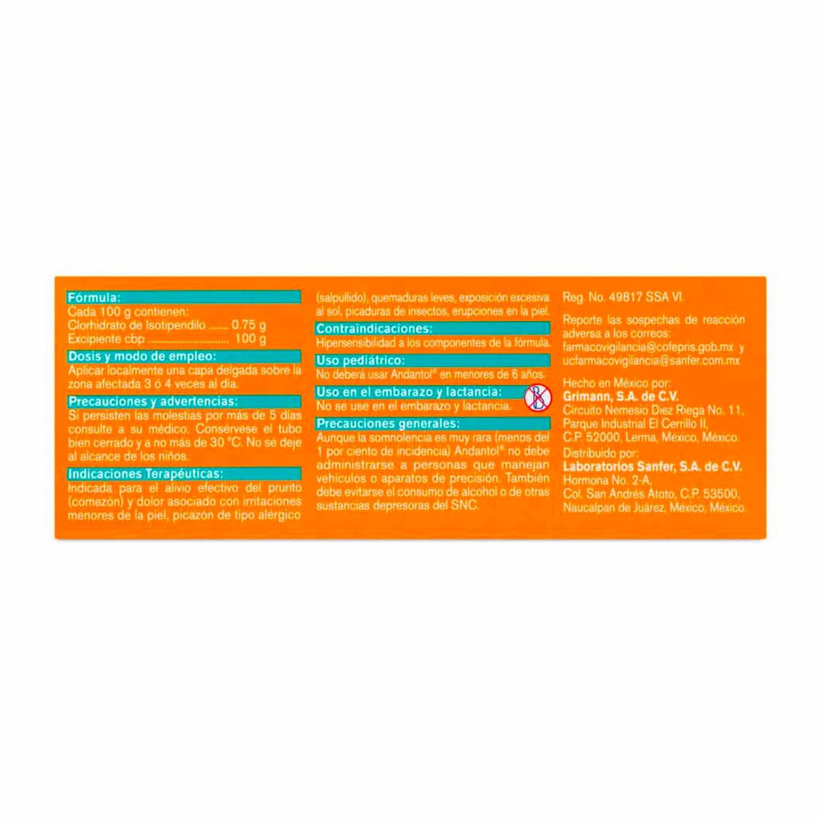 Jalea Andantol 40 gr 