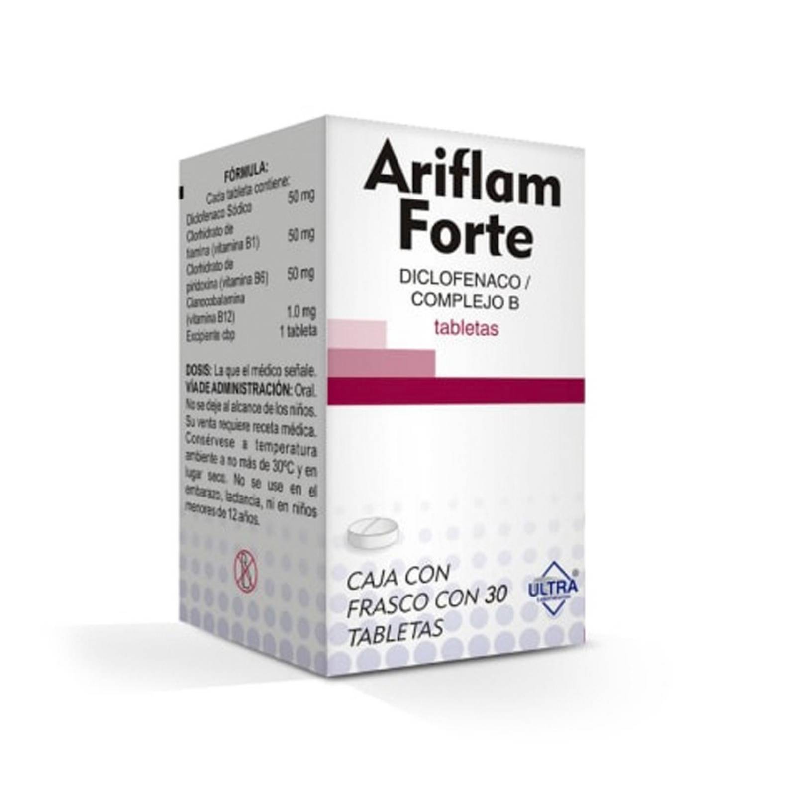 Tabletas Ariflam Forte 30 piezas 