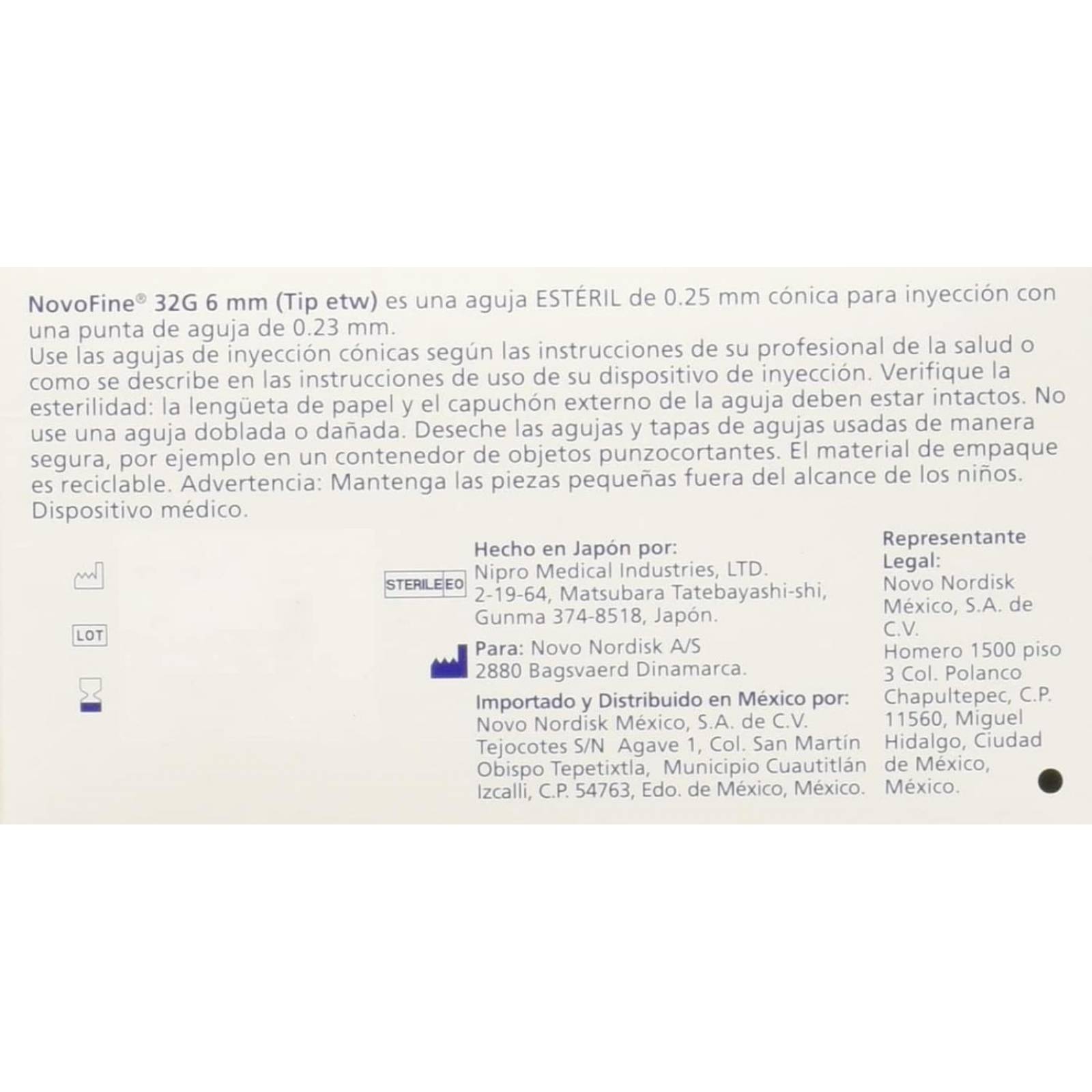 Agujas Novofine 0.256 mm 7 piezas 