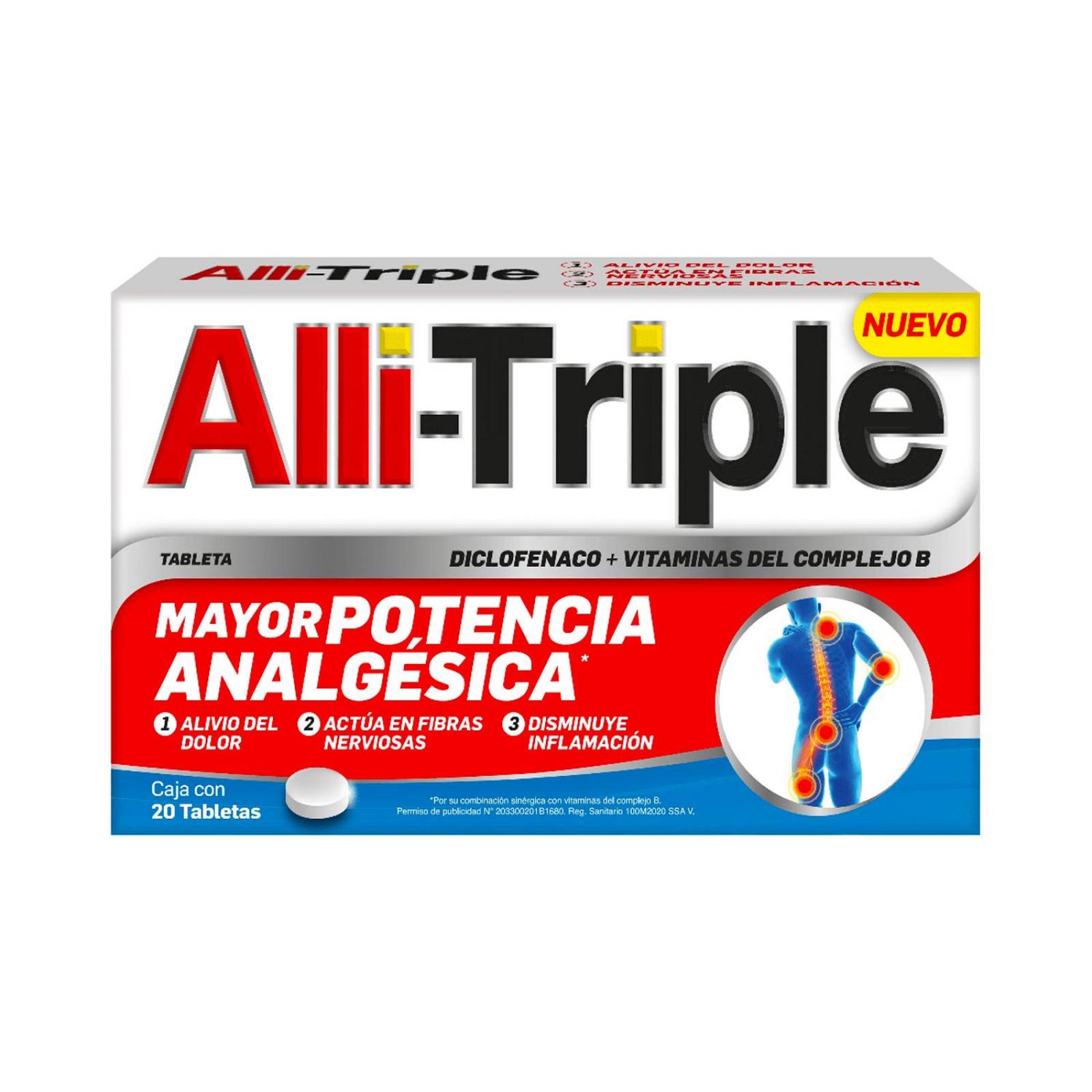 Tabletas Alli - Triple 20 piezas 