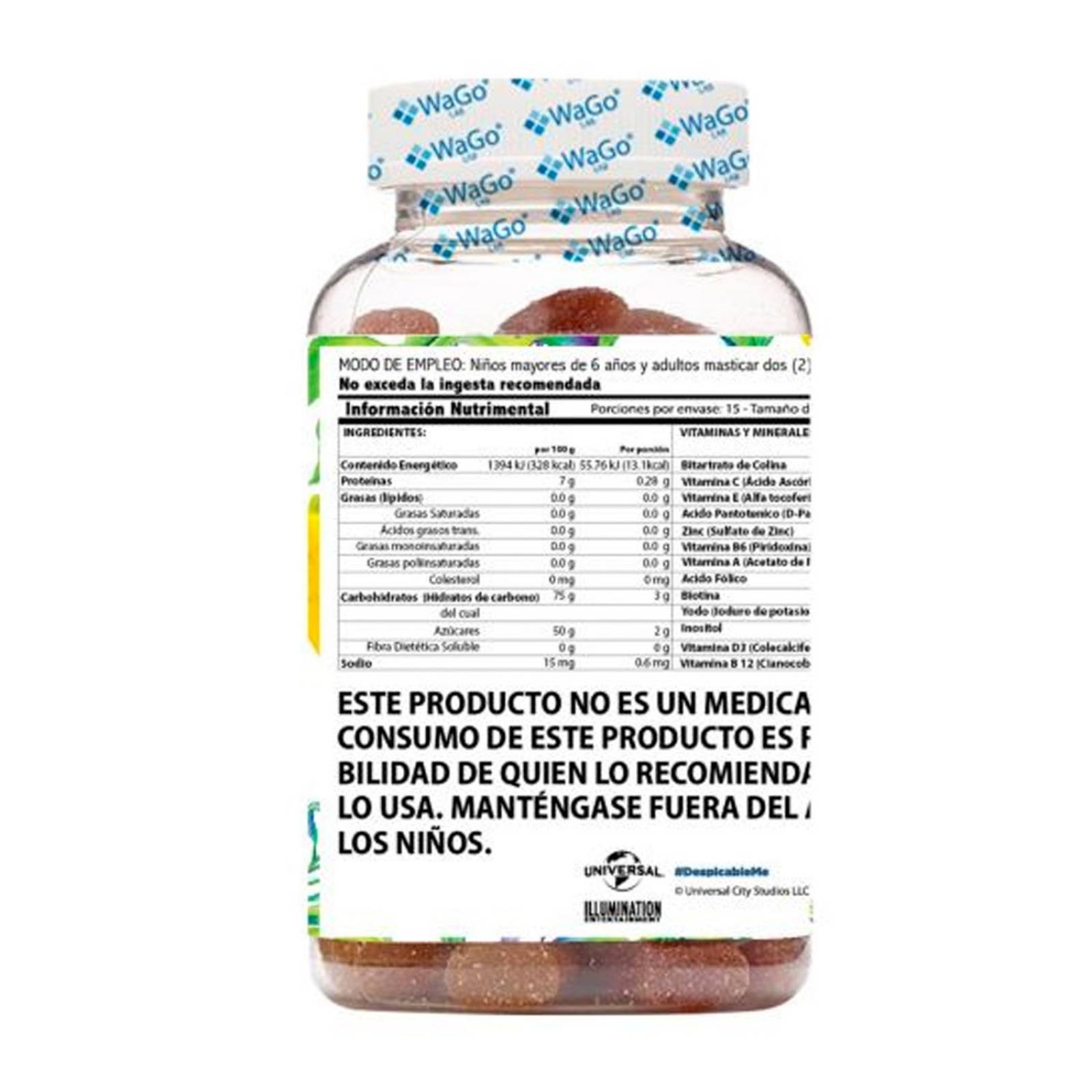 Suplemento Alimenticio Minions Gummies 30 piezas 