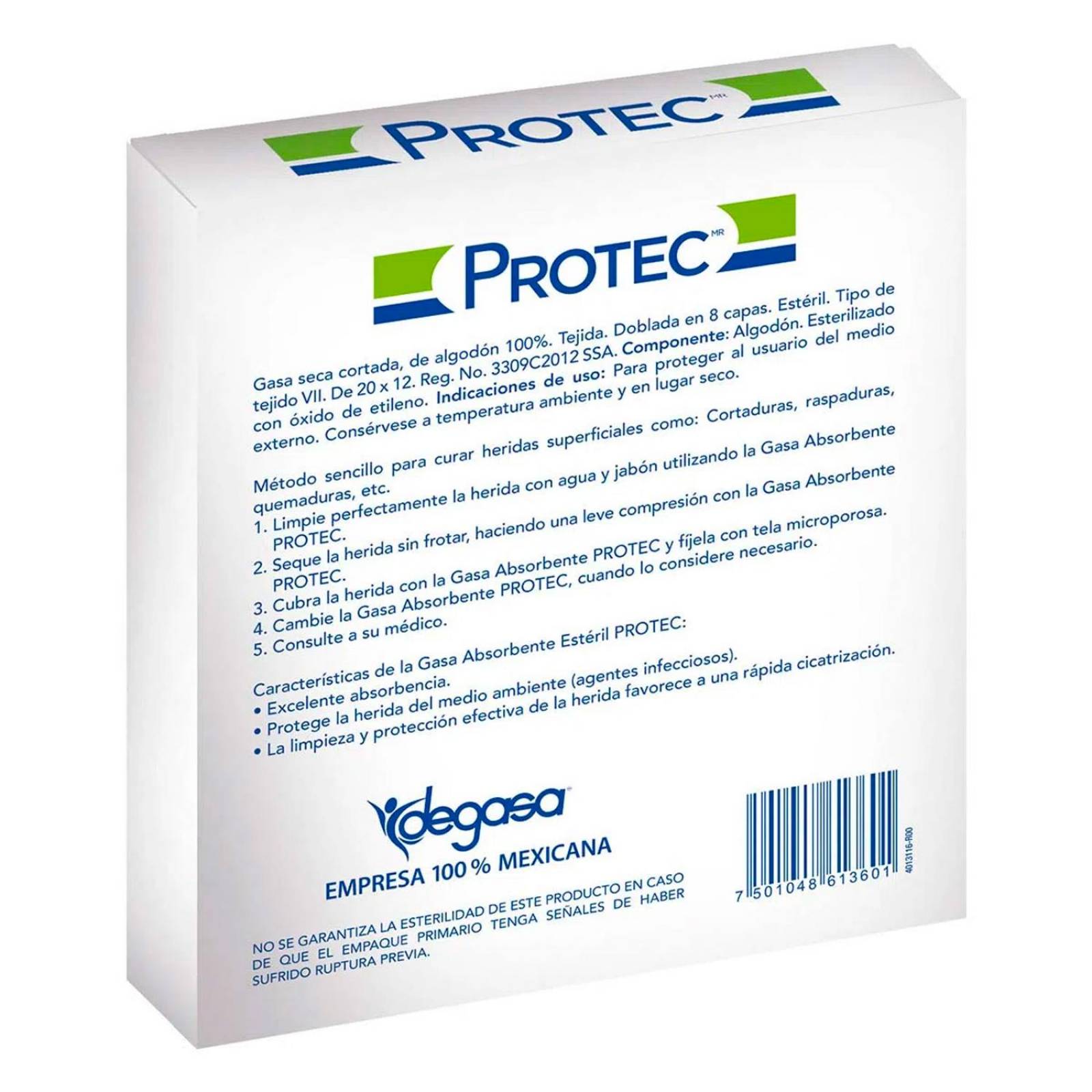 Gasa Protec Estéril 10 gasas de 10x10 cm 