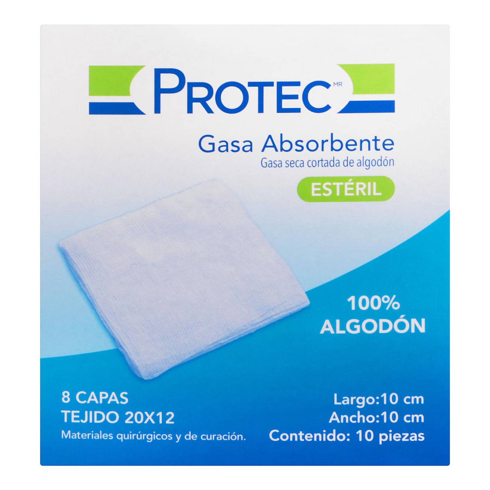 Gasa Protec Estéril 10 gasas de 10x10 cm 