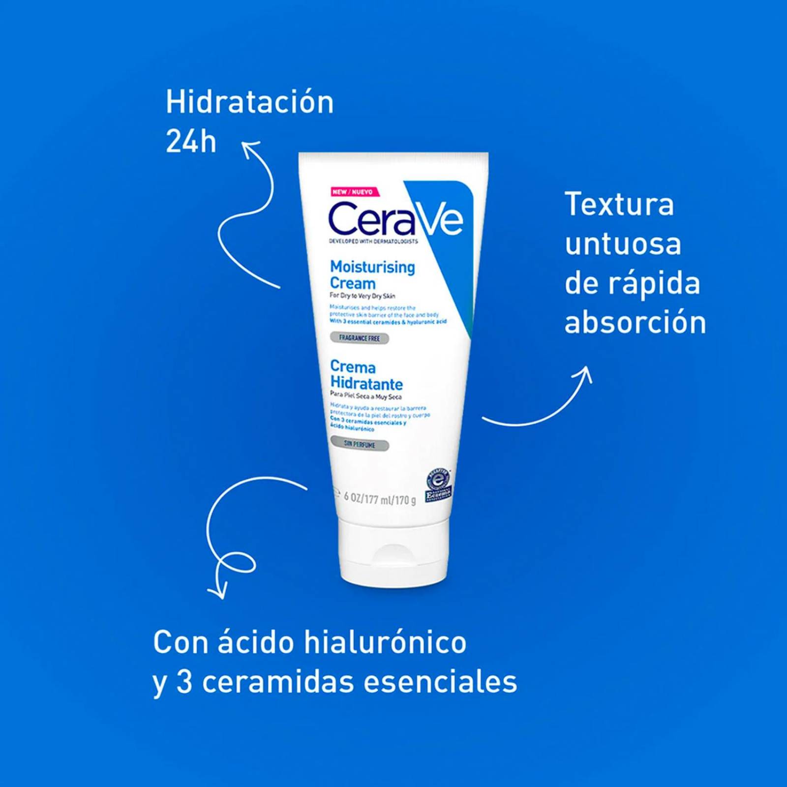 Crema Hidratante CeraVe Sin Perfume 170 gr 
