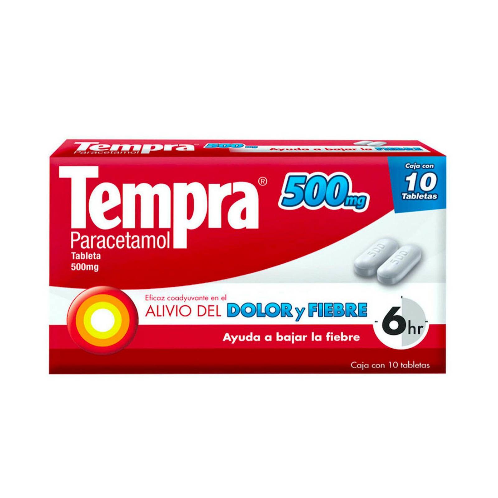 Medicamento Tempra 500 mg 10 Tabletas 