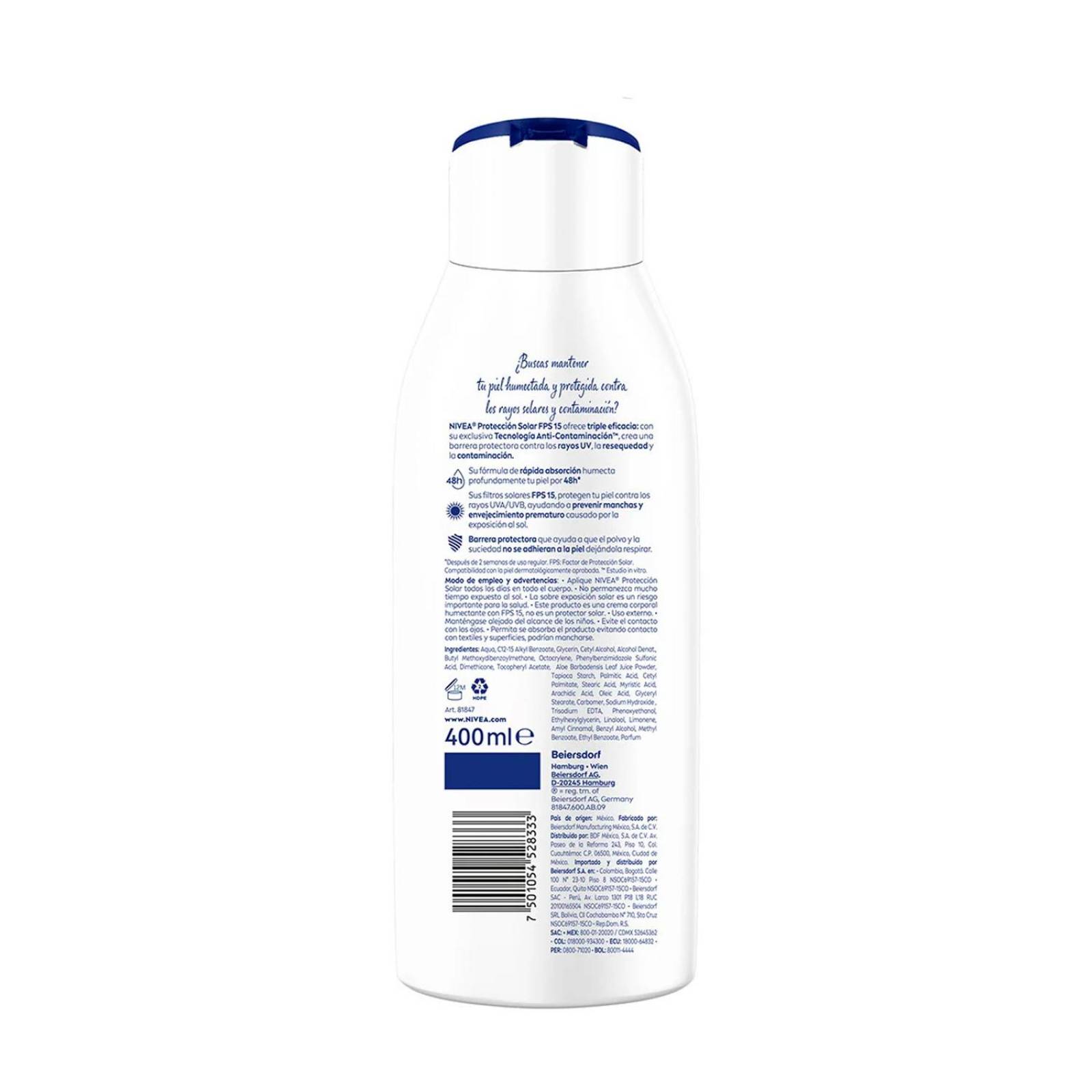 Crema Corporal Nivea Protección Solar 400 ml 