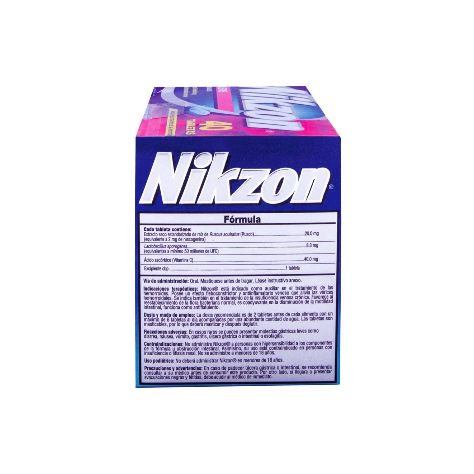 Tabletas Masticables Nikzon 40 piezas