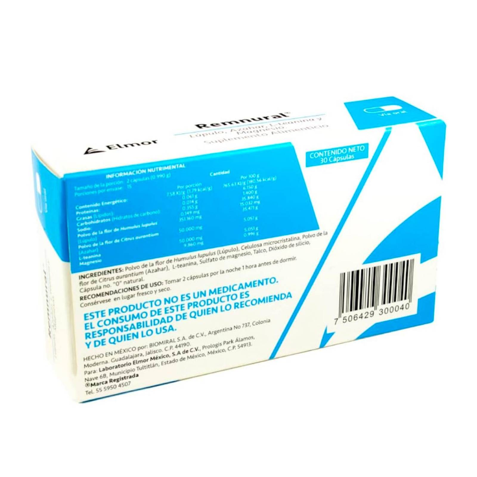 Suplemento Alimenticio Remnural 30 Cápsulas 