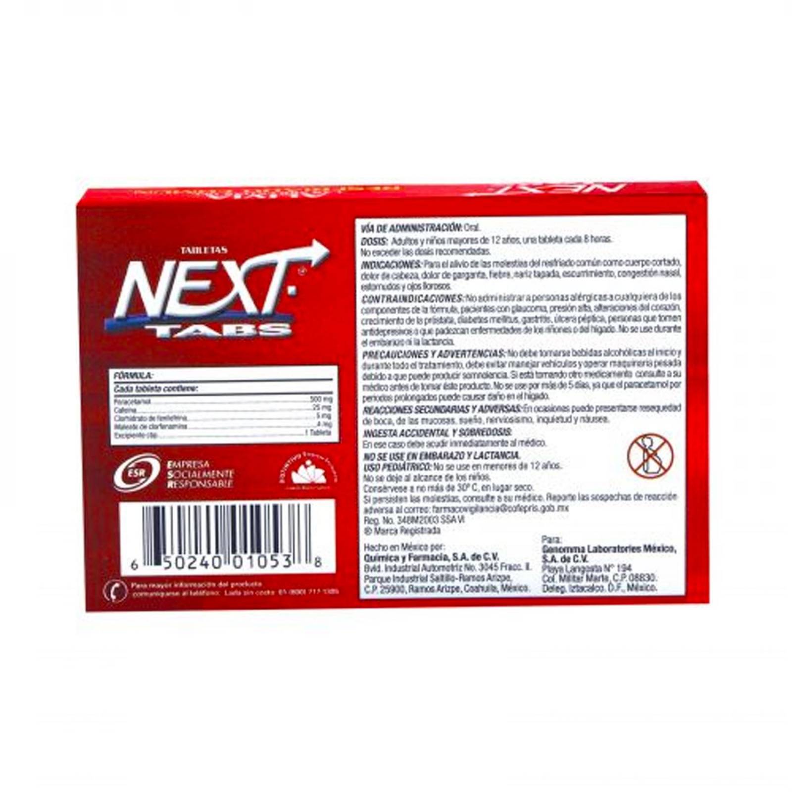 Antigripal Next 500 mg 10 Tabletas 