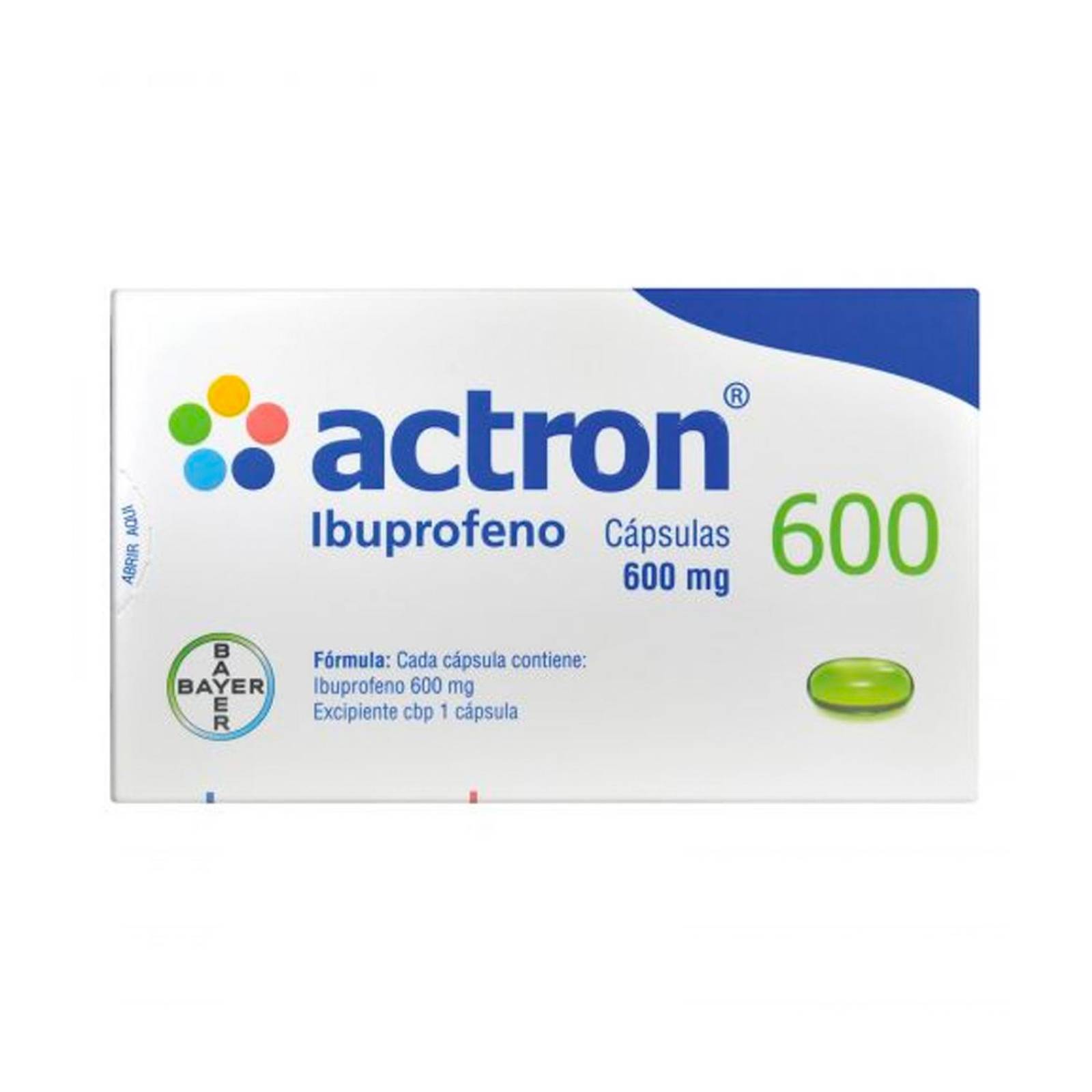 Ibuprofeno Actron 600 mg 10 Cápsulas 