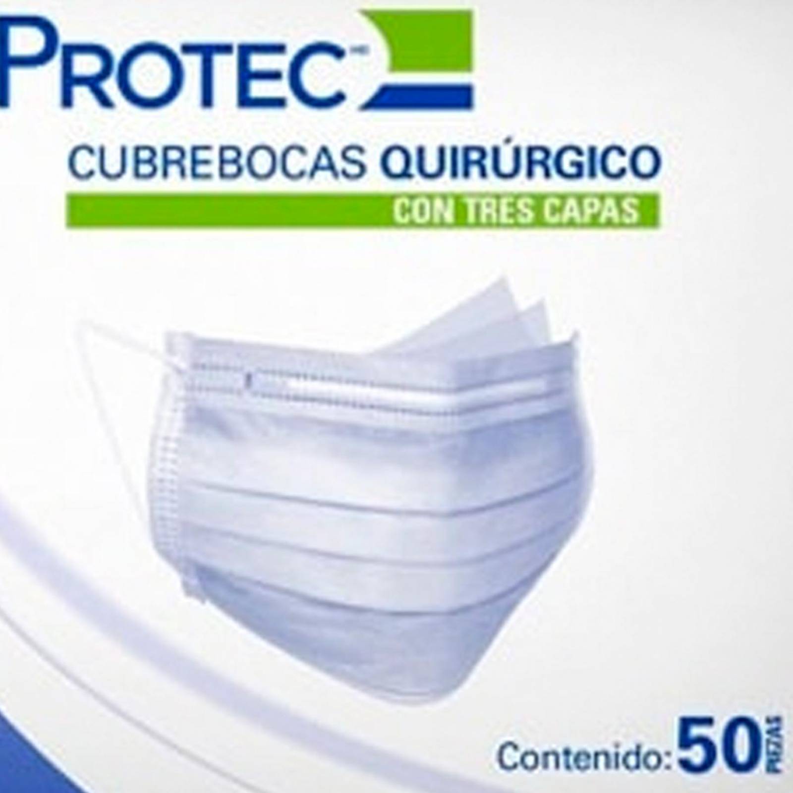 Cubrebocas Protec Quirúrgico Desechable 50 piezas