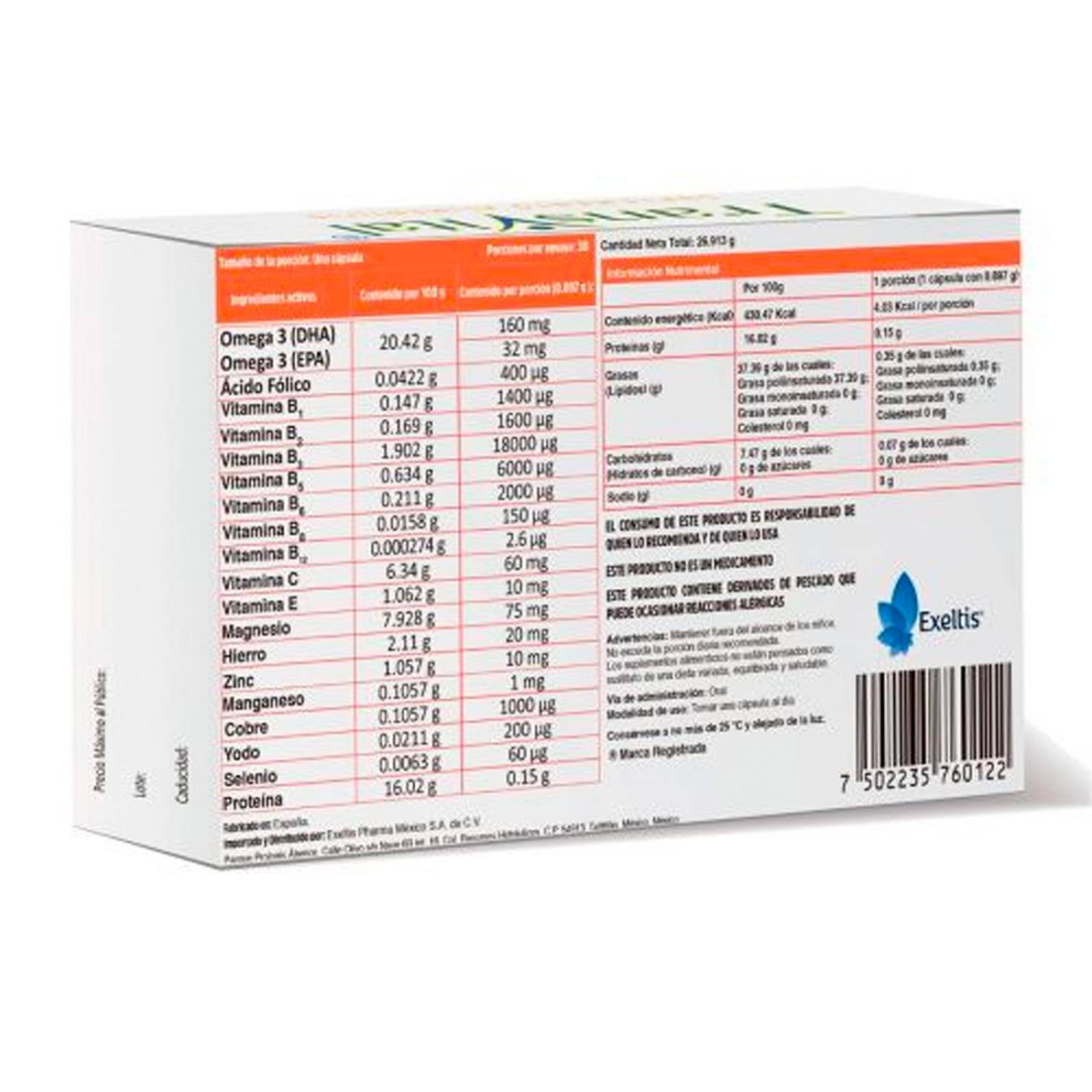 Suplemento Alimenticio Transvital Omega 3 30 Cápsulas 