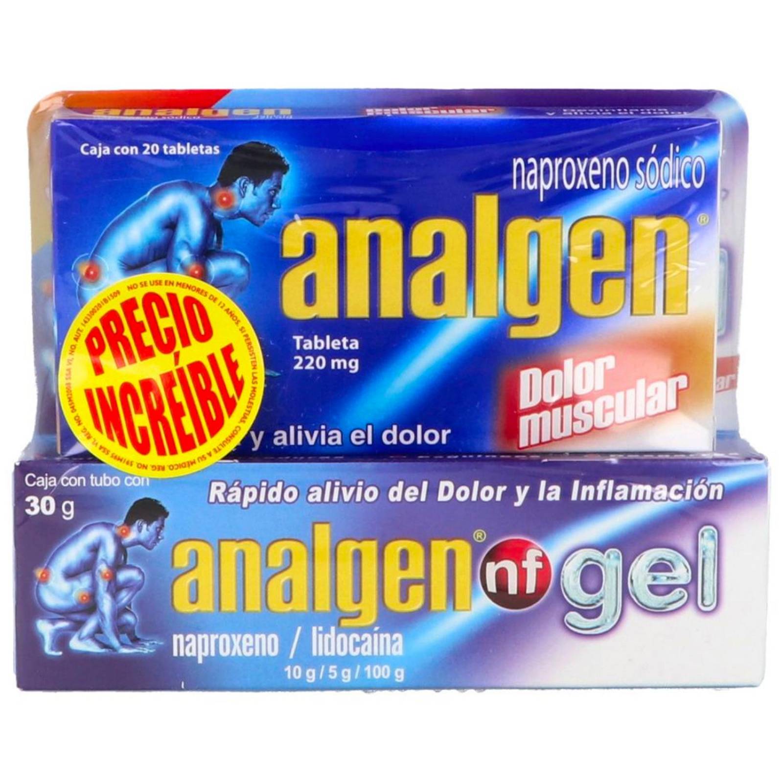 Gel + Tabletas Analgen NF 30 gr + 20 tabletas