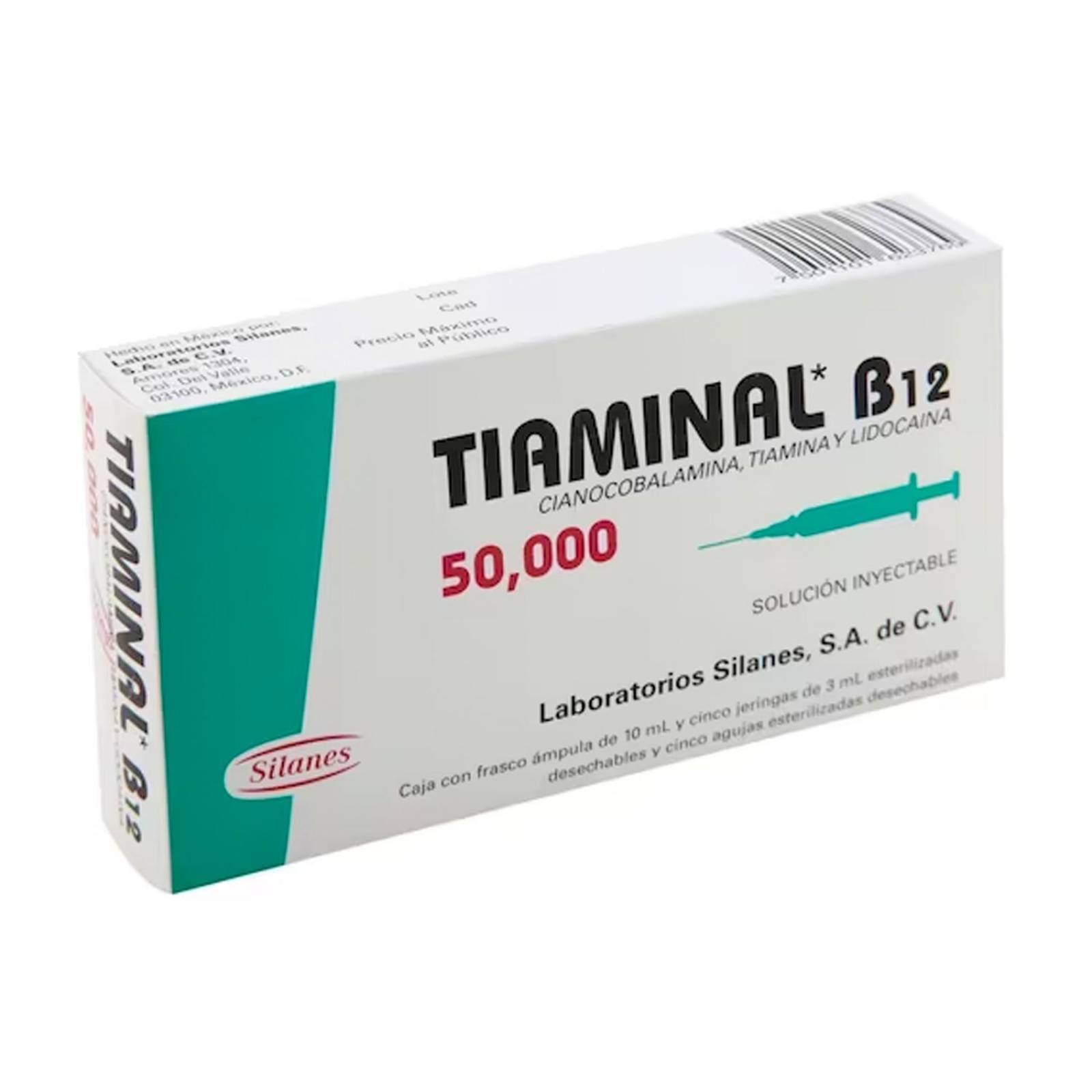 Solución Inyectable Tiaminal B12 Ámpula 10 ml + 5 Jeringas 