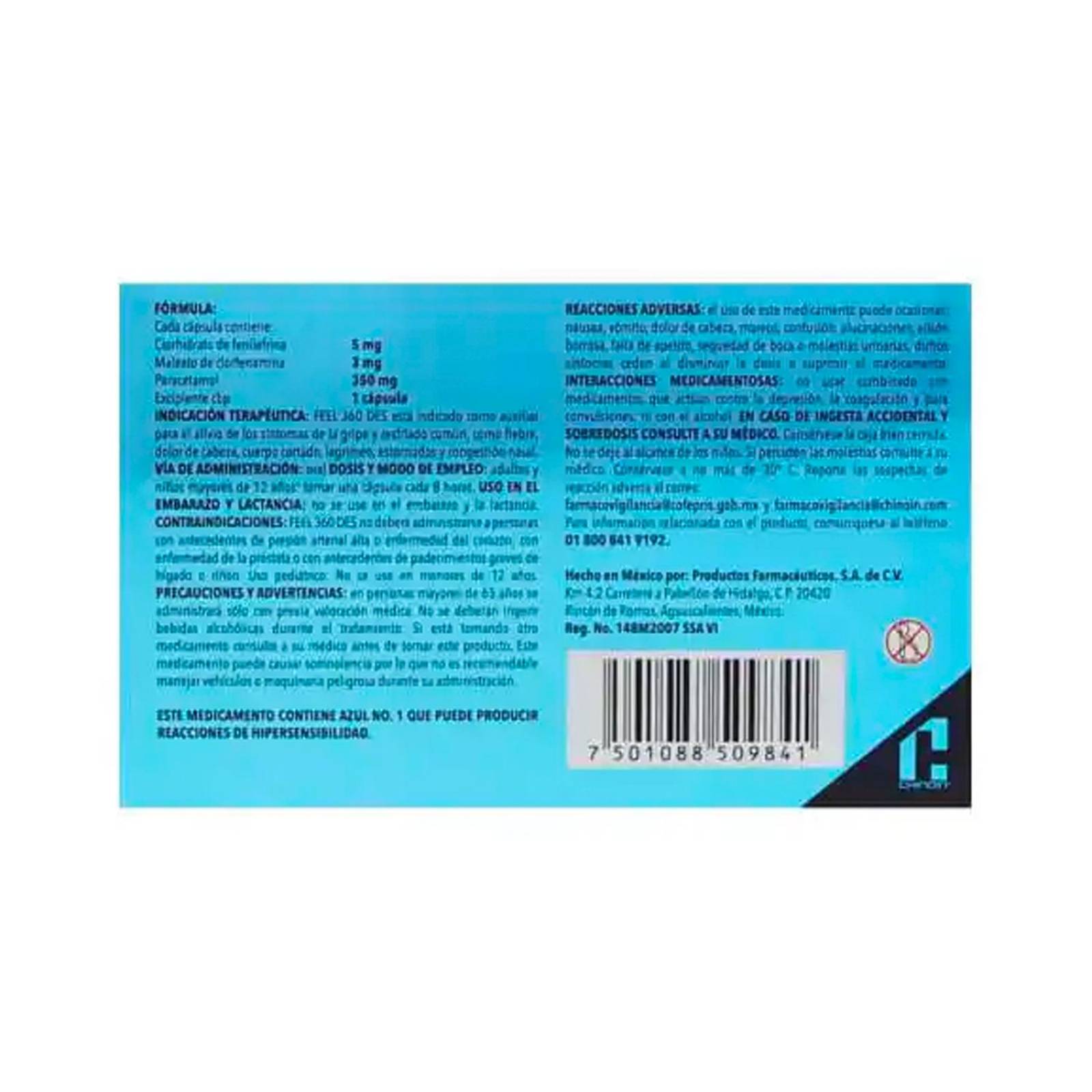 Antigripal Feel 360 DES 12 Cápsulas 