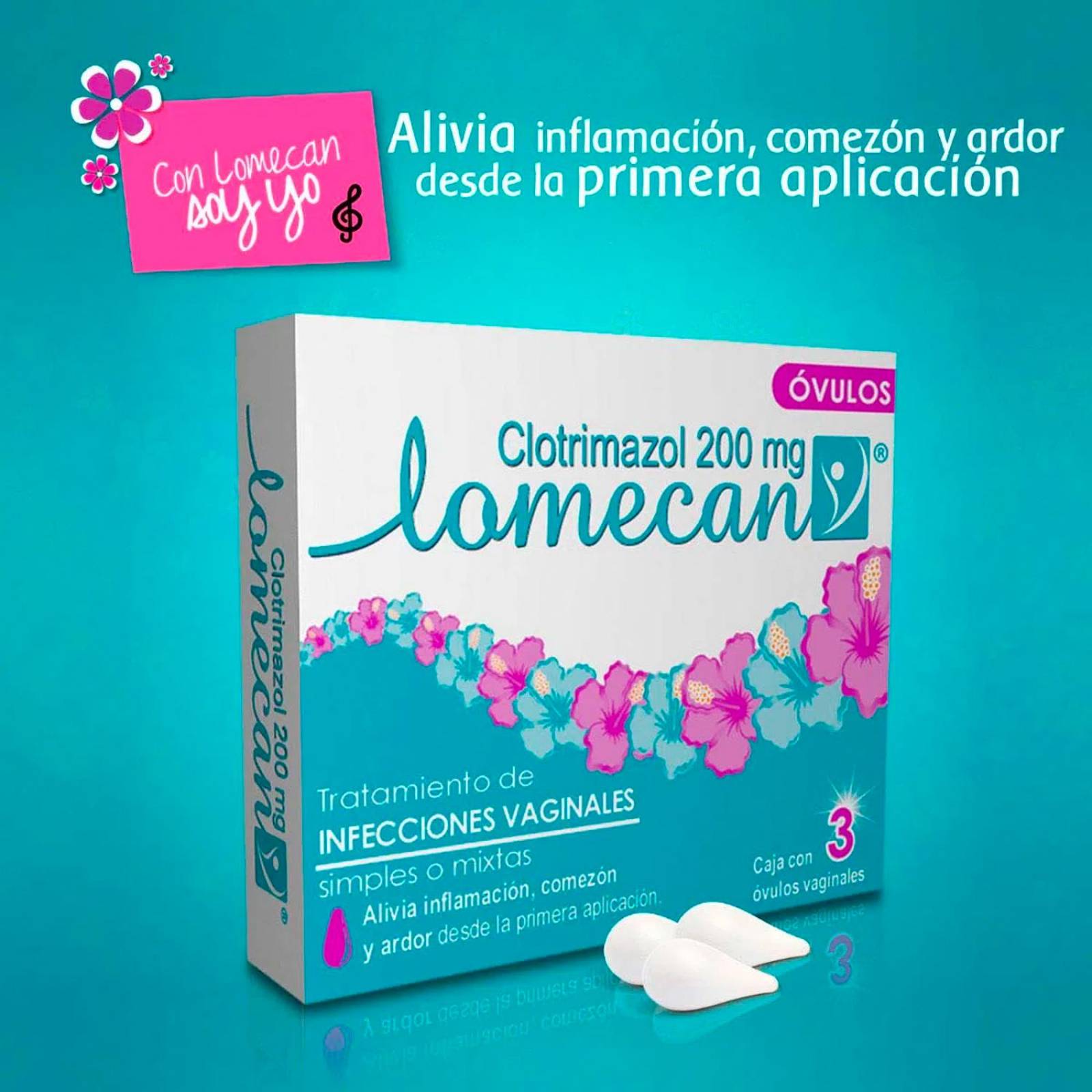 Óvulos Lomecan V Floral 3 piezas