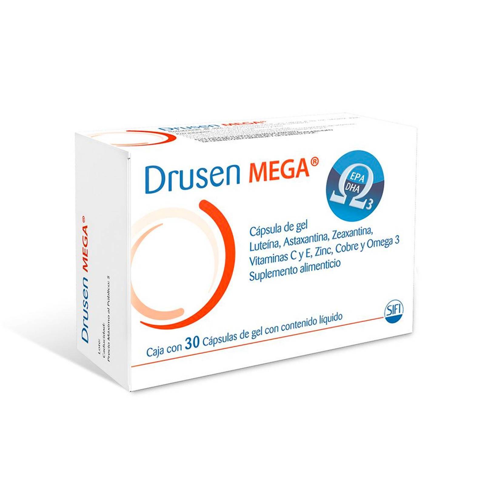 Suplemento Alimenticio Drusen Mega 30 Cápsulas 