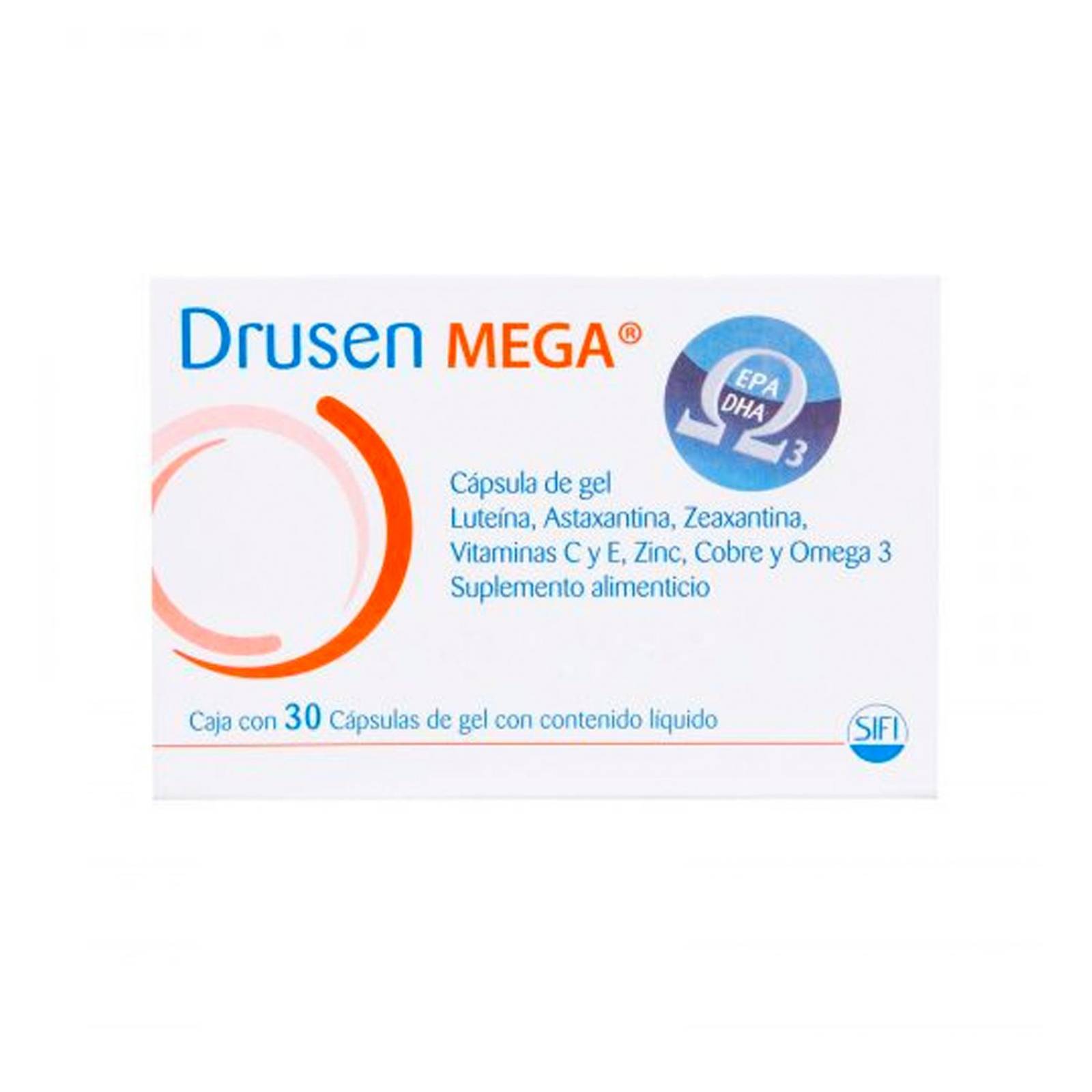Suplemento Alimenticio Drusen Mega 30 Cápsulas 