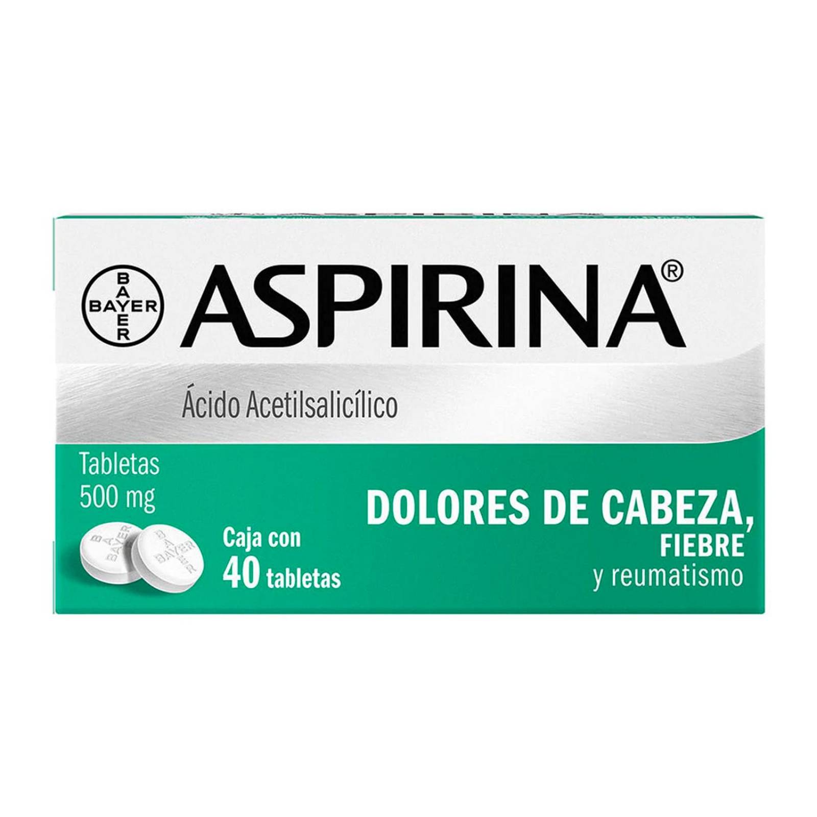 Ácido Acetilsalicílico Aspirina 20 Tabletas de 500 mg 