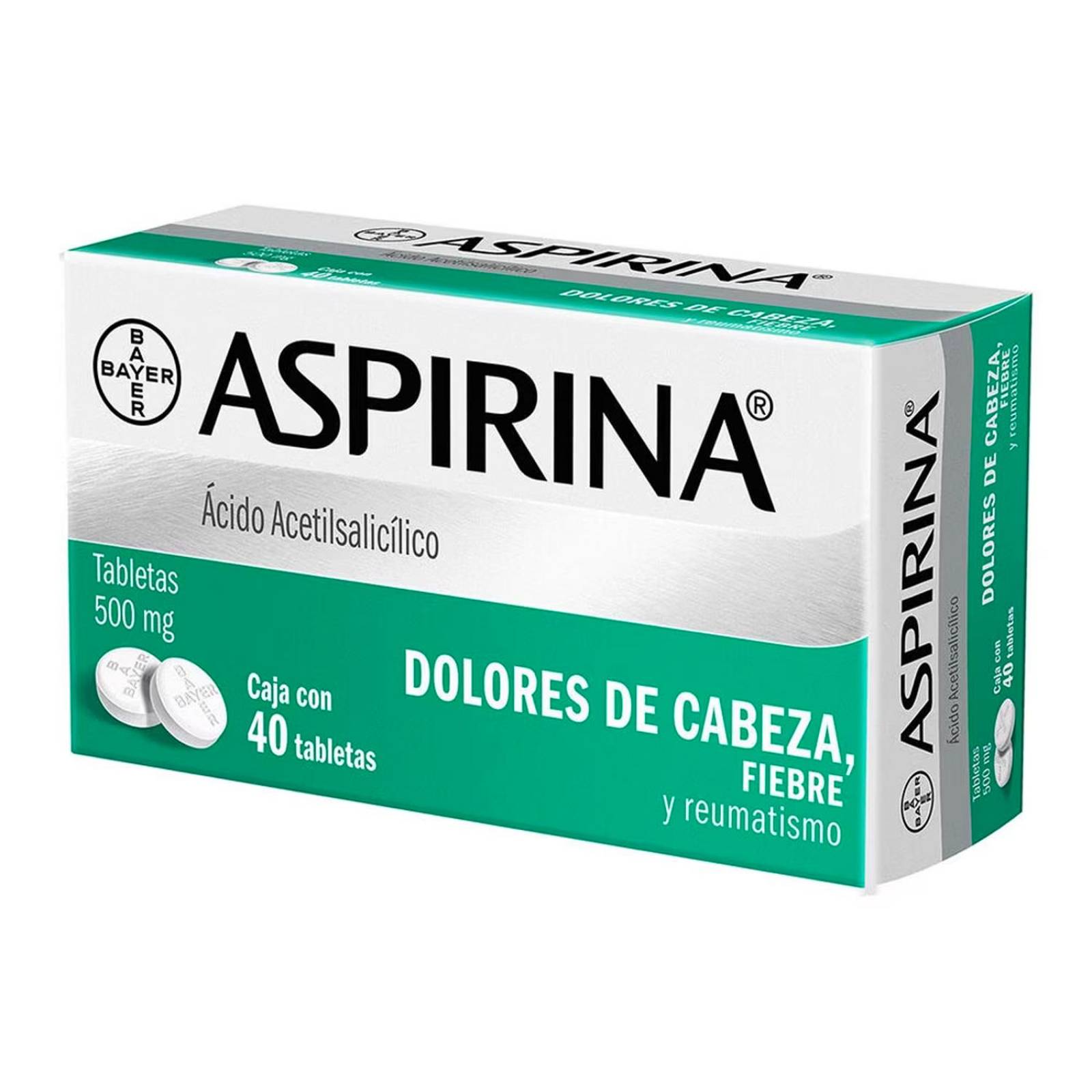 Ácido Acetilsalicílico Aspirina 20 Tabletas de 500 mg 