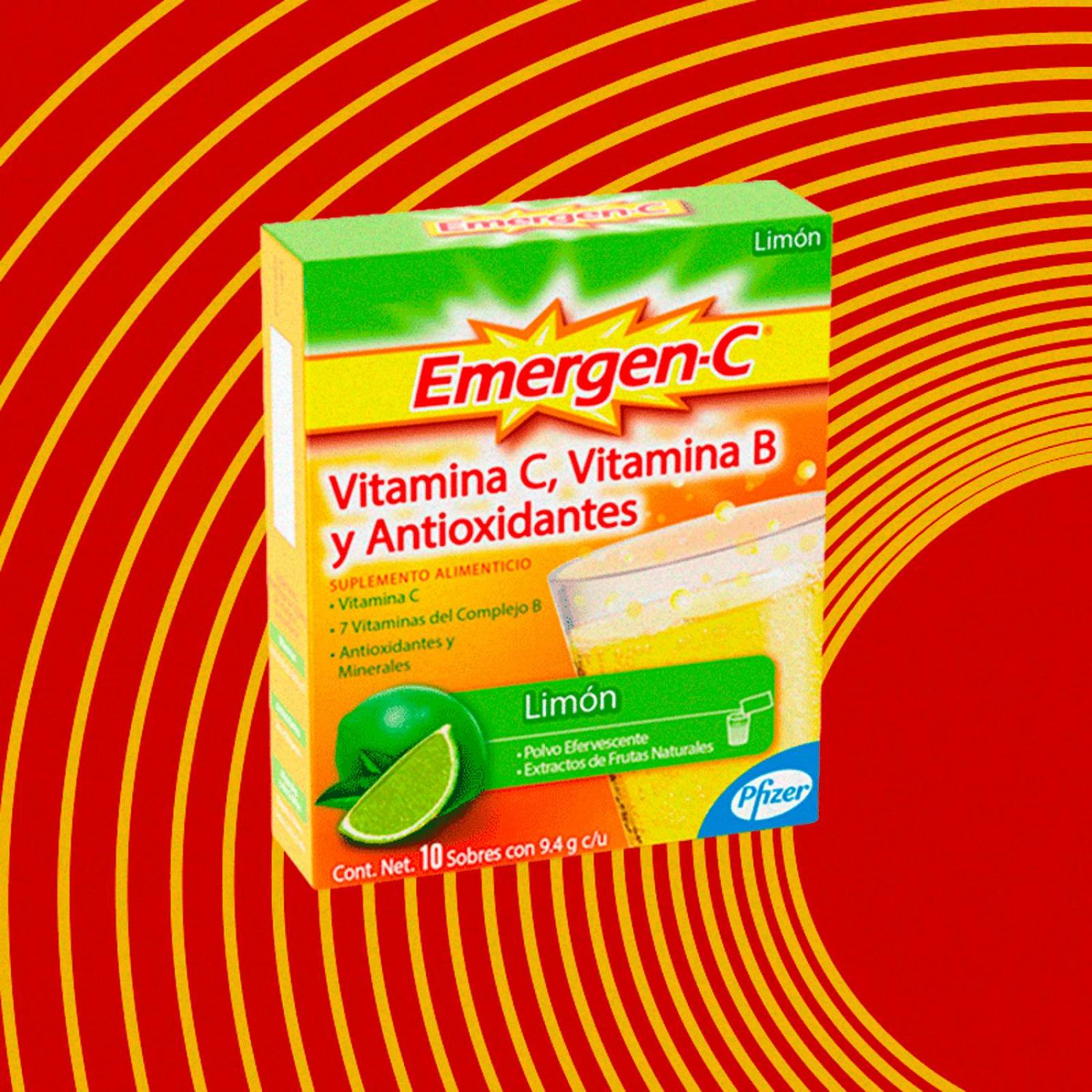 Suplemento Alimenticio Emergen-C Sabor Limón 10 sobres 
