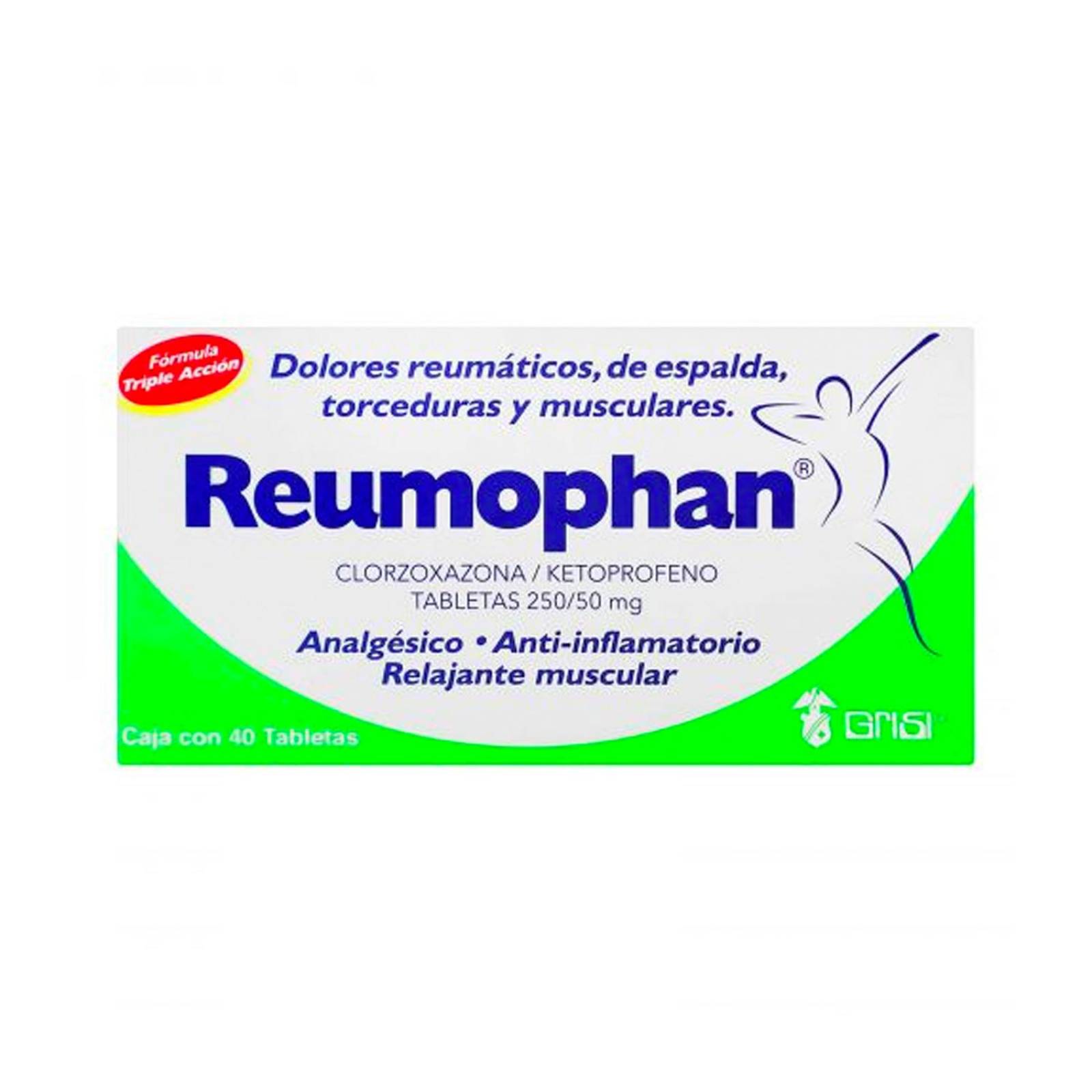 Analgésico Reumophan 250 mg 40 tabletas 